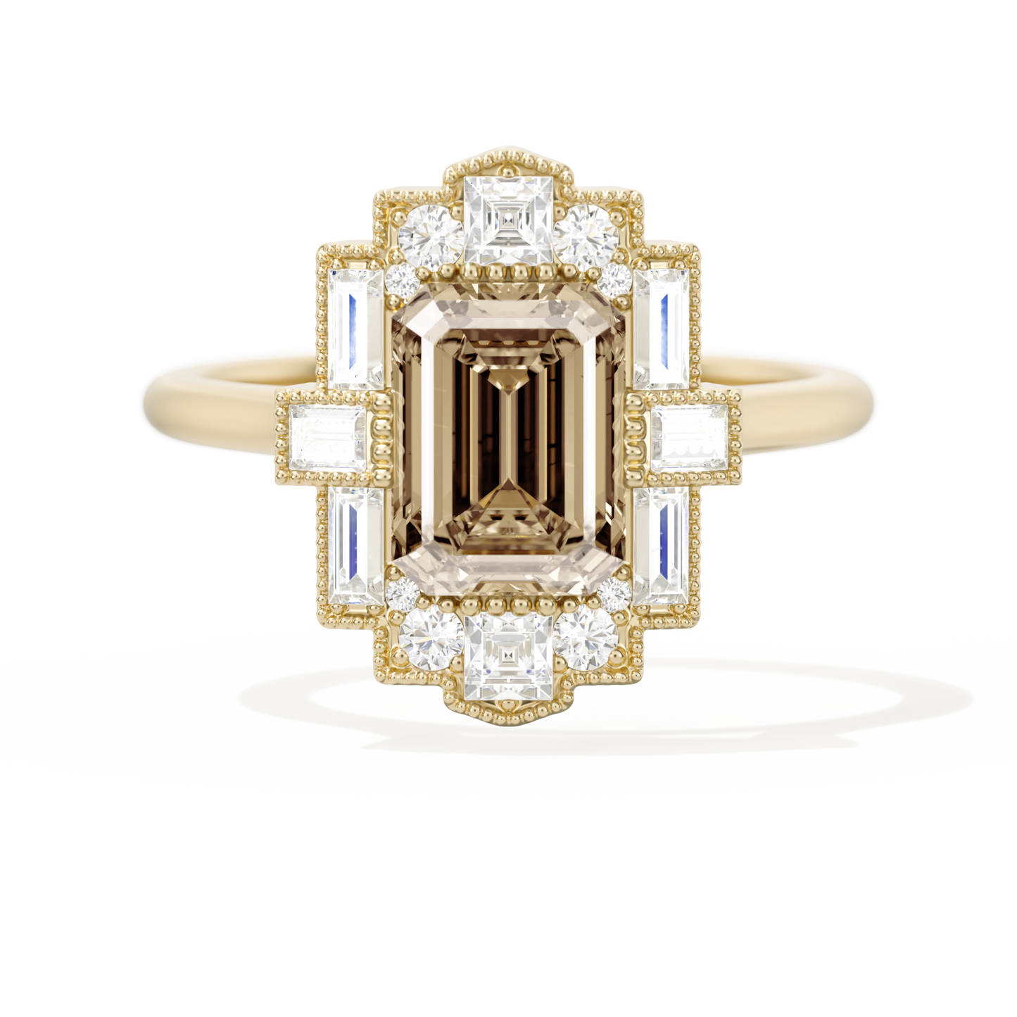 Rectangular Deco with 8x6 Emerald Cut