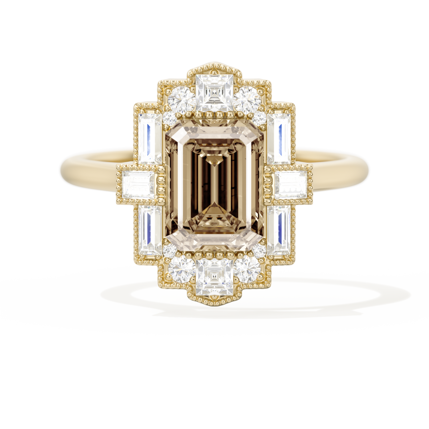 Rectangular Deco with 8x6 Emerald Cut