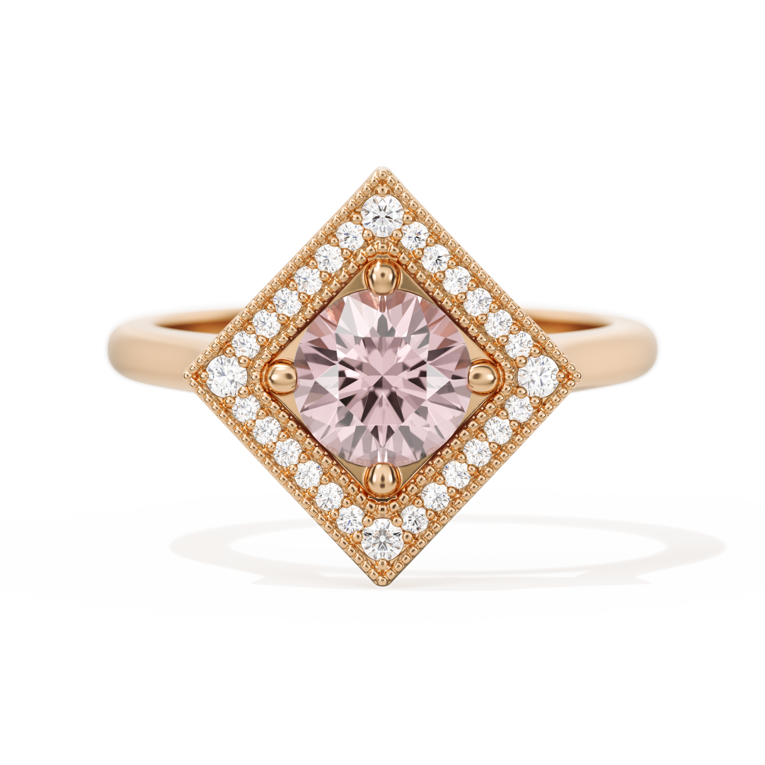 Diamond Shape Halo Round