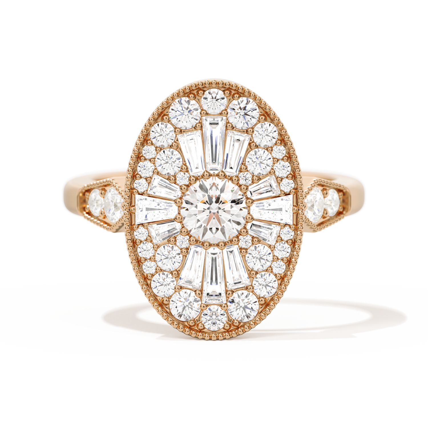 Oval Ballerina Round Center 0.35 ctw