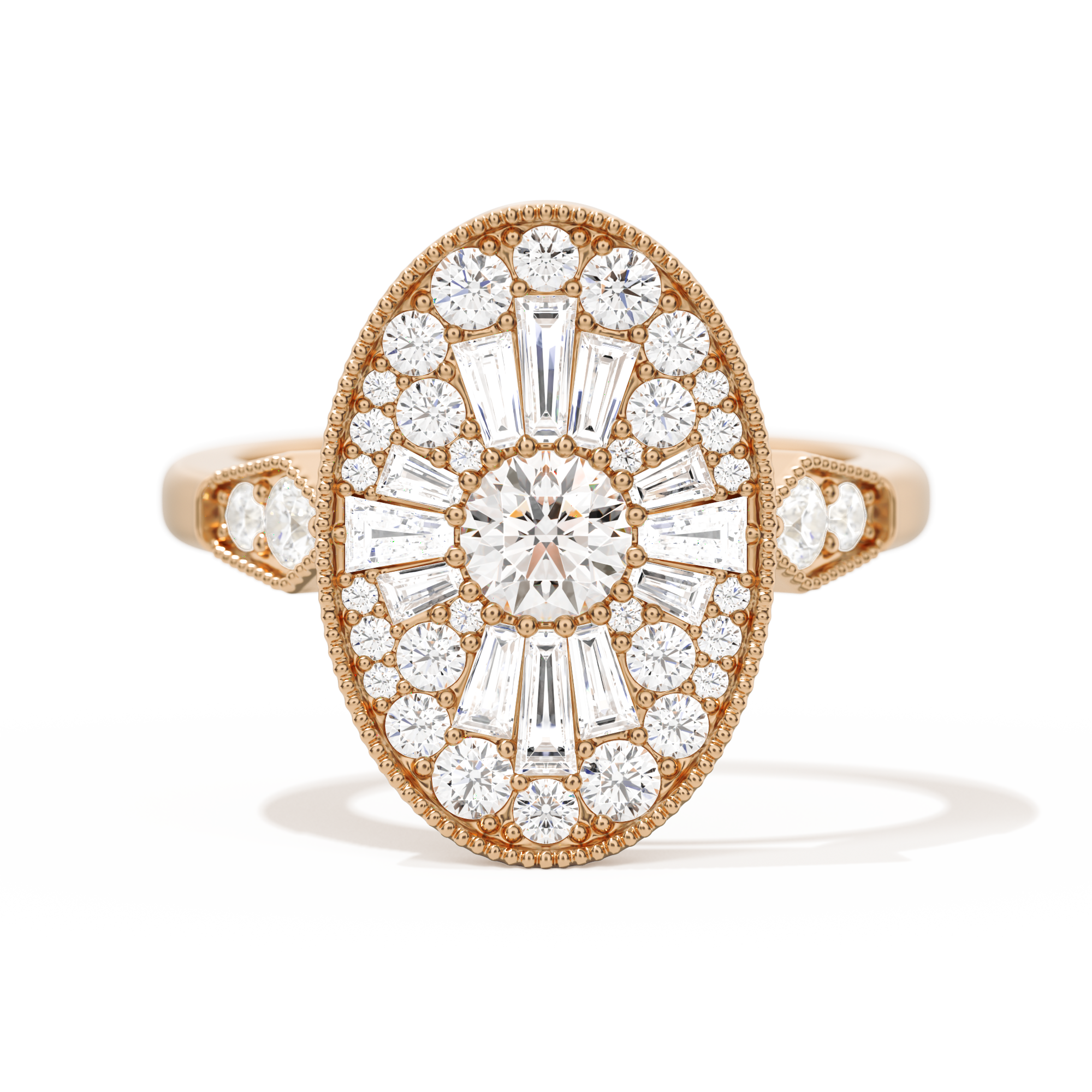 Oval Ballerina Round Center 0.35 ctw