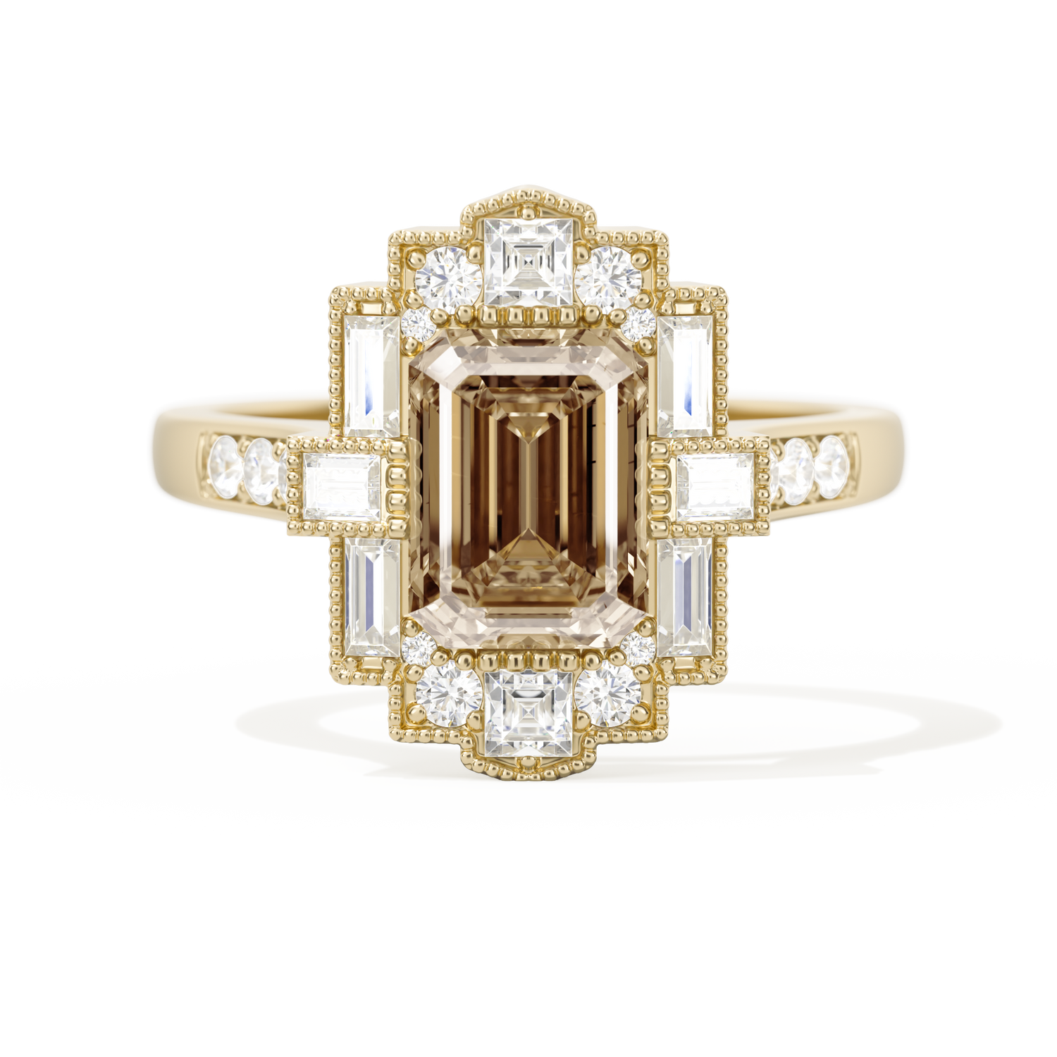 Rectangular Deco with 8x6 Emerald Cut