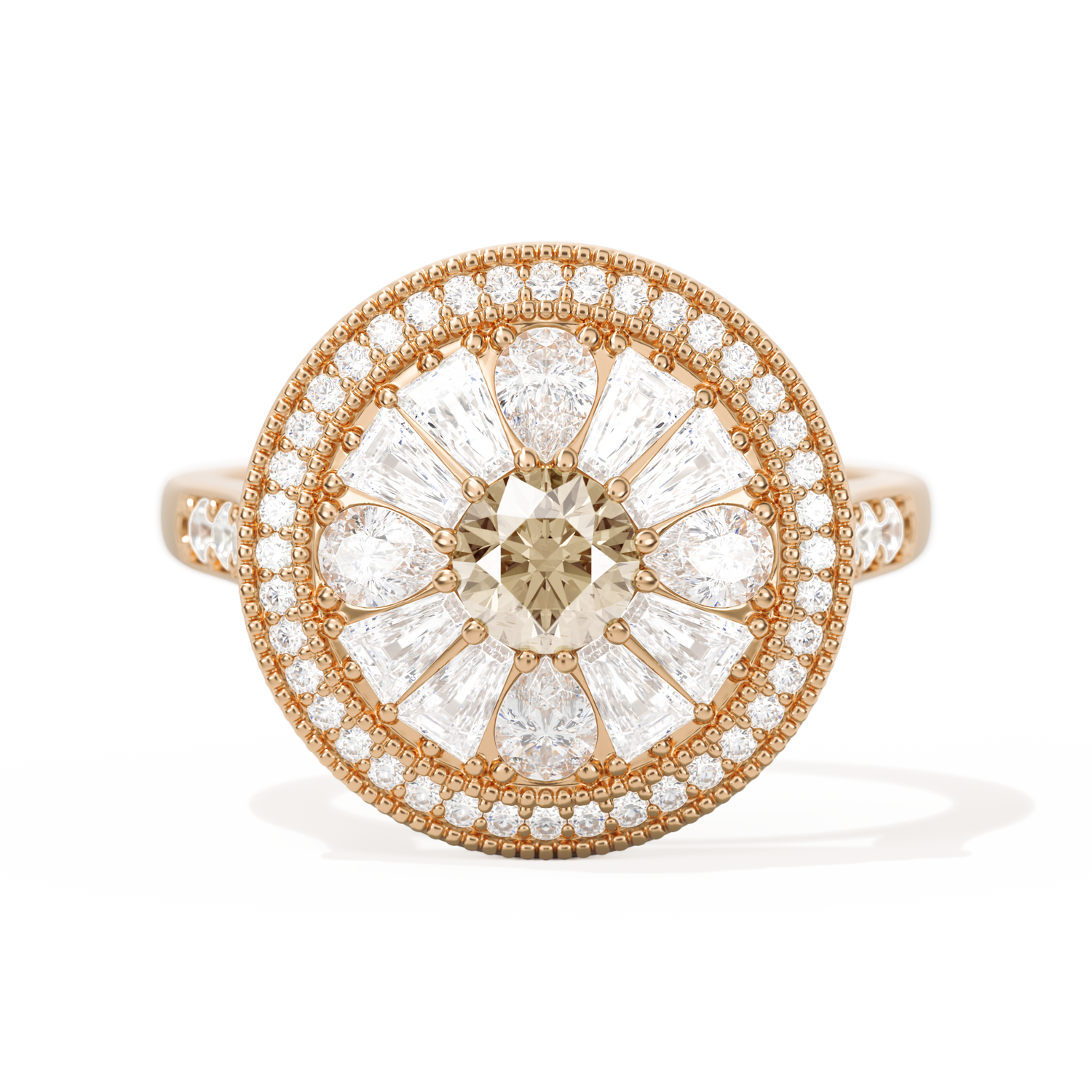 Pear & Baguette Round with Halo