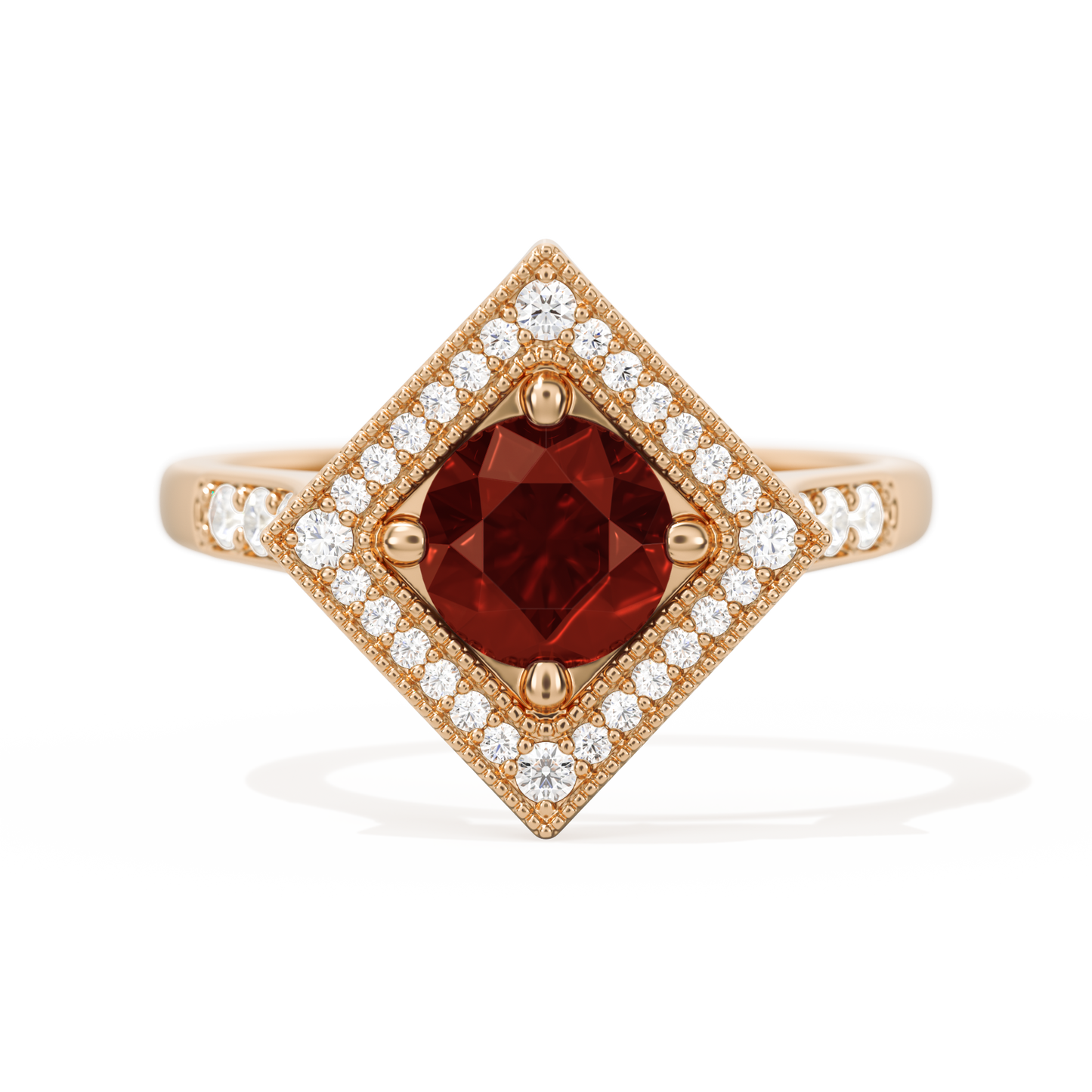 Diamond Shape Halo Round