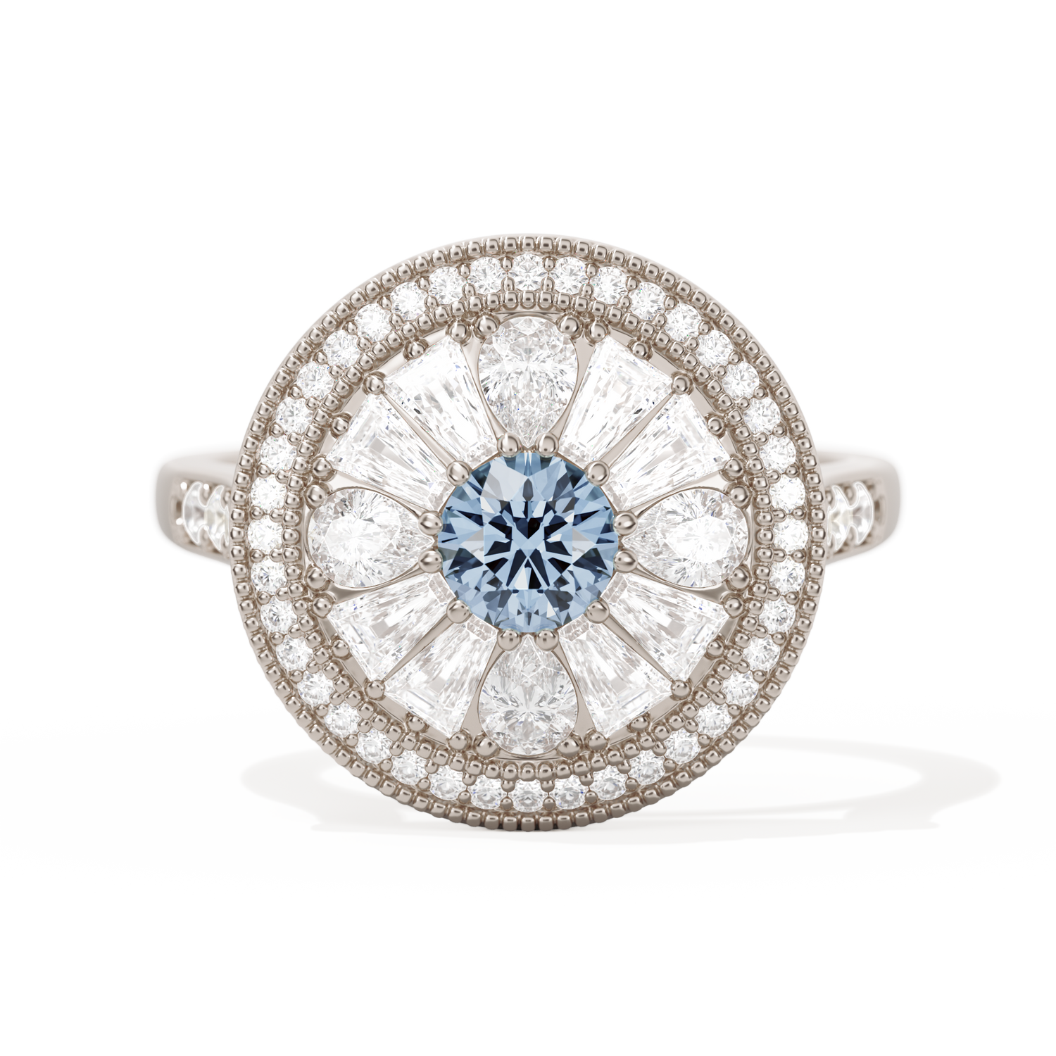 Pear & Baguette Round with Halo