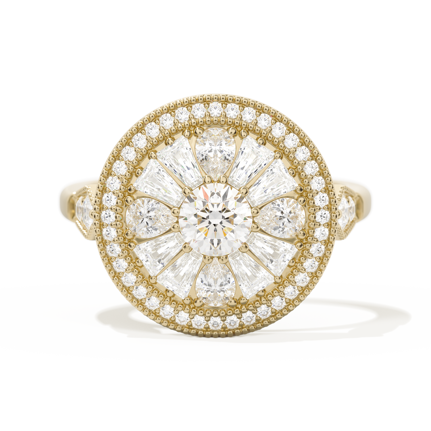 Pear & Baguette Round with Halo