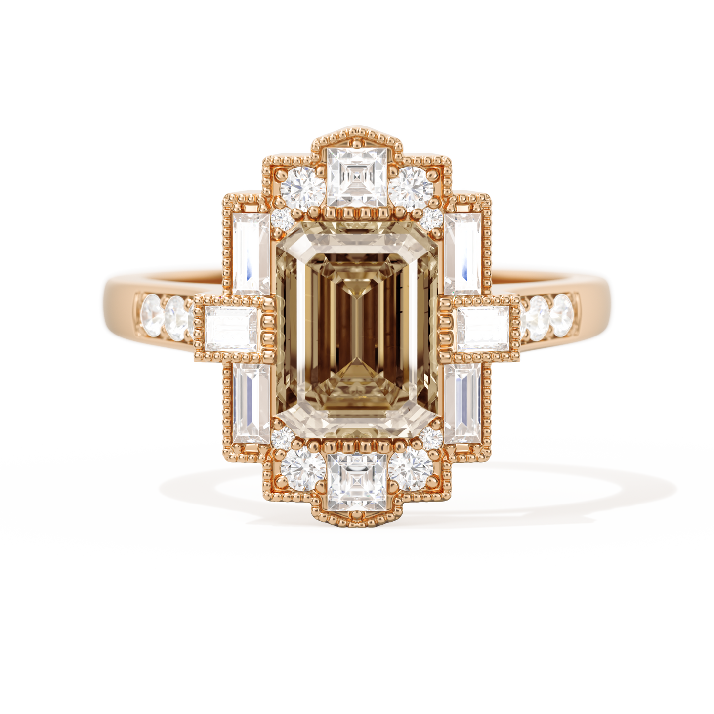 Rectangular Deco with 8x6 Emerald Cut