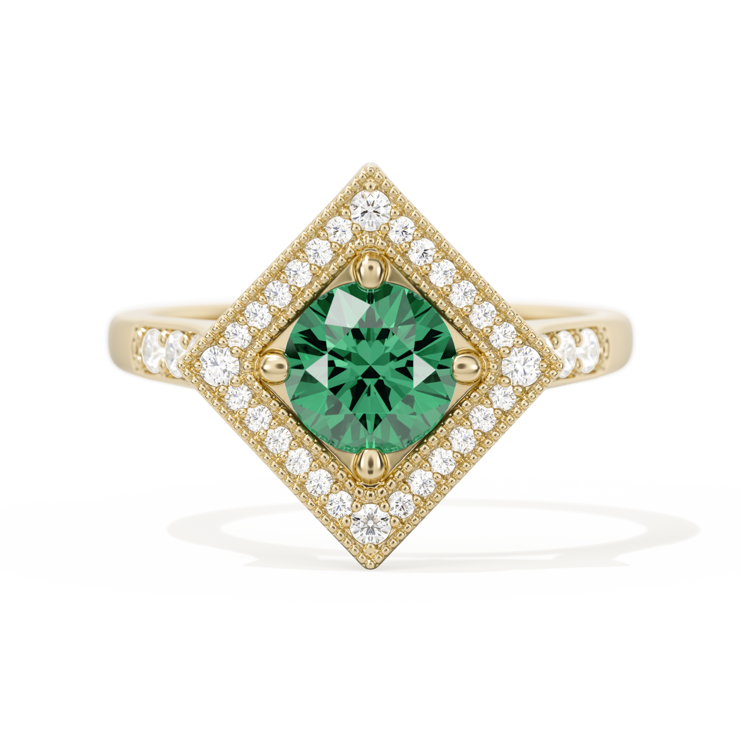 Diamond Shape Halo Round