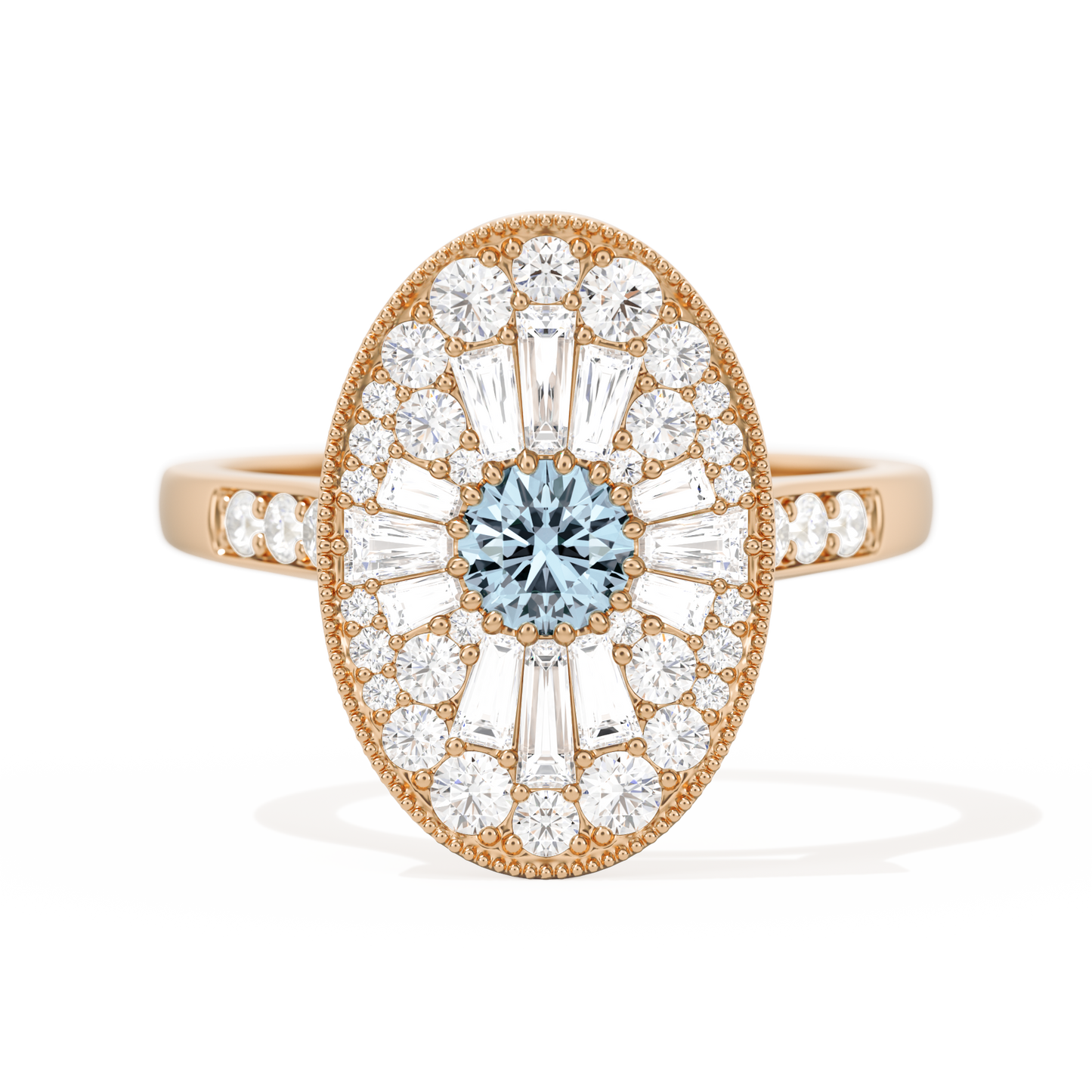 Oval Ballerina Round Center 0.35 ctw