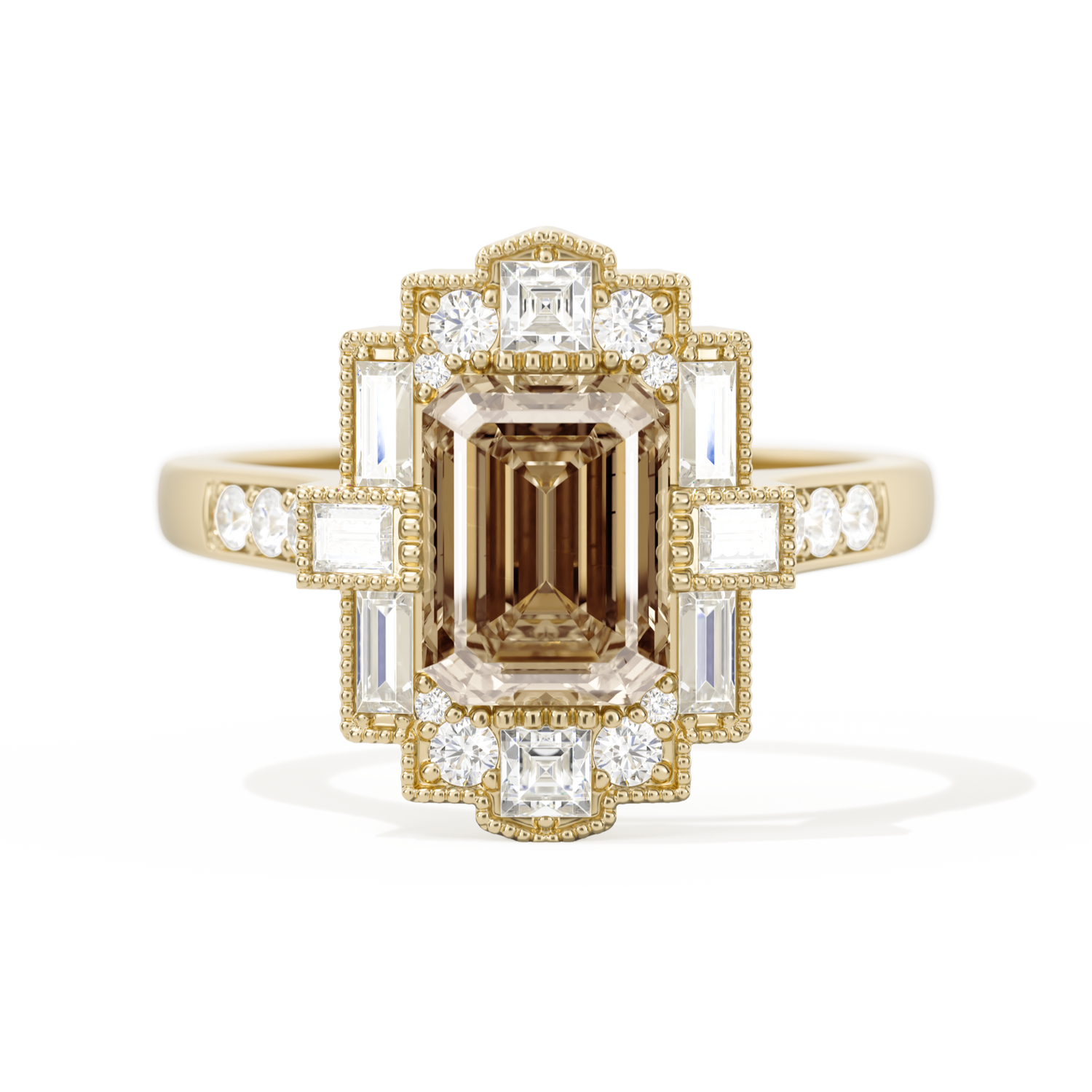 Rectangular Deco with 8x6 Emerald Cut