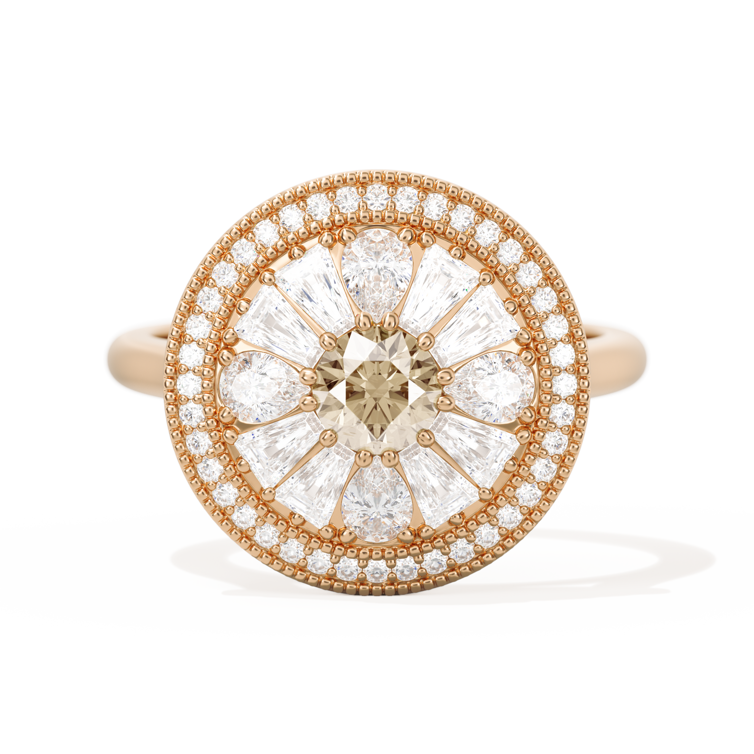 Pear & Baguette Round with Halo