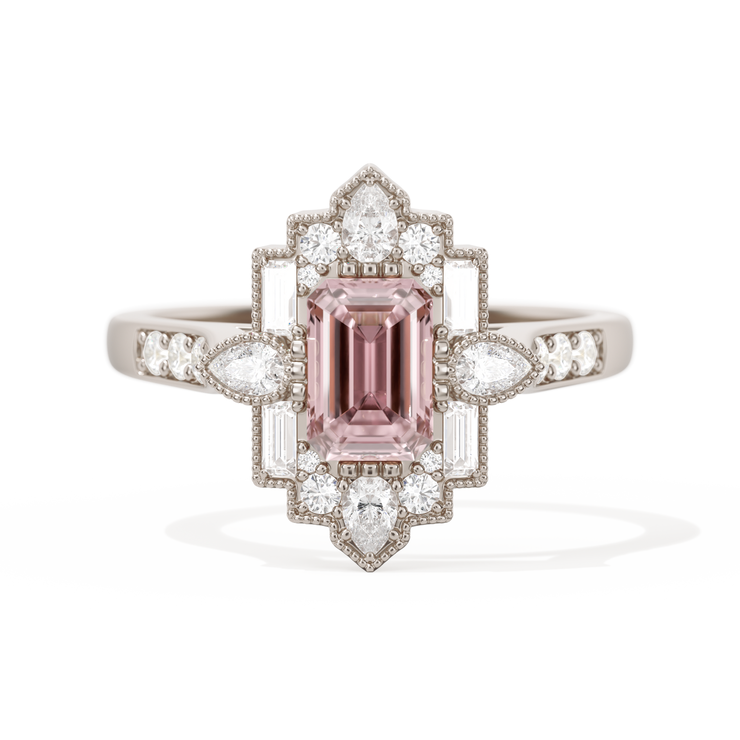 Pear Deco with 6x4 Emerald Cut