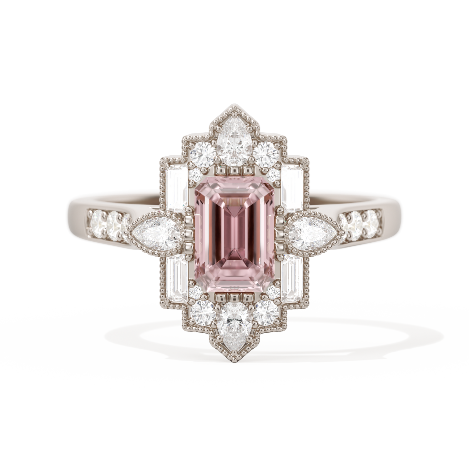 Pear Deco with 6x4 Emerald Cut