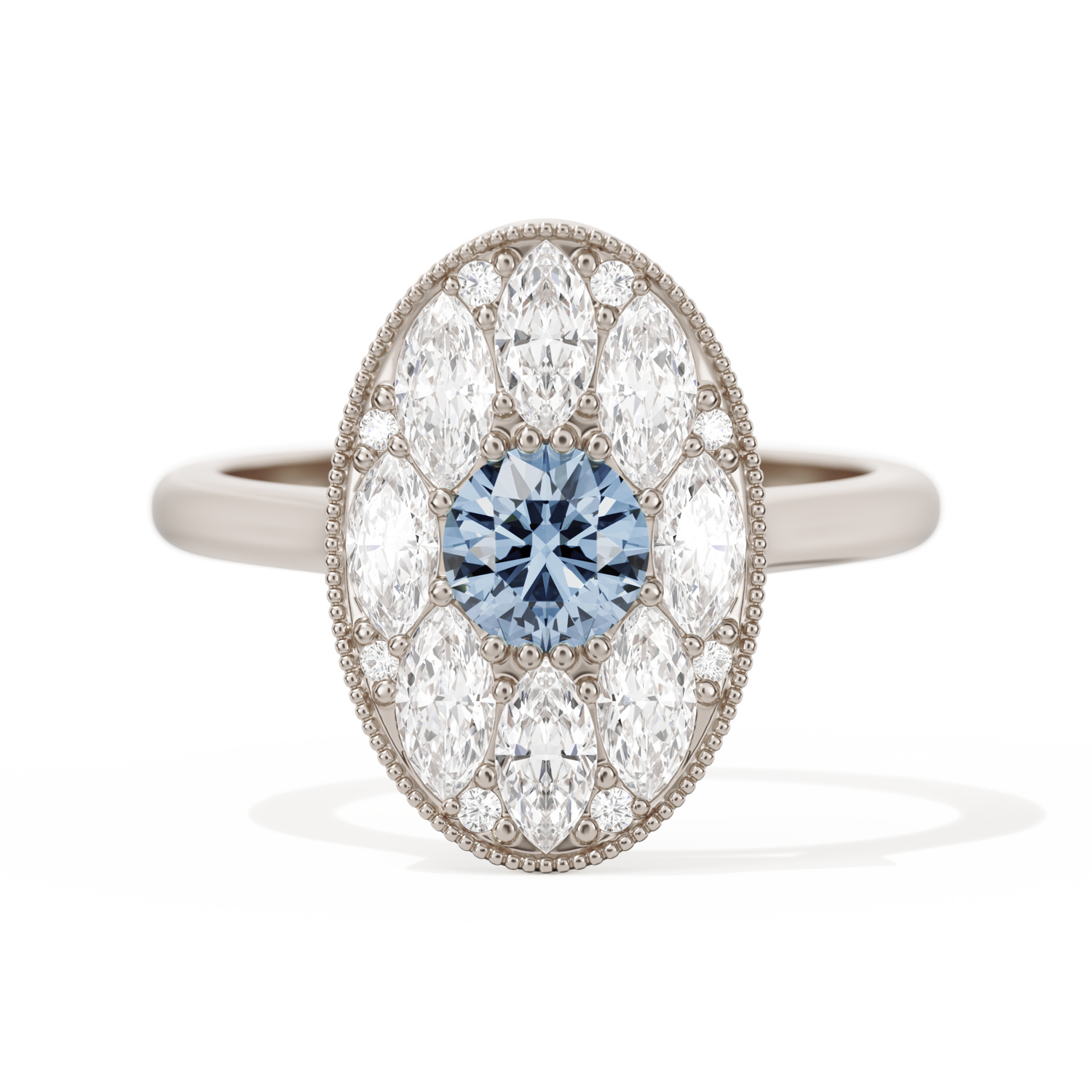 Round with Feather Marquise