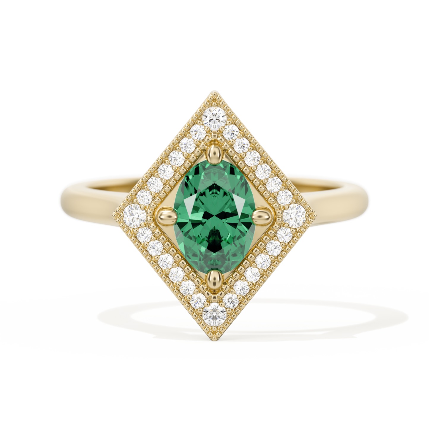 Diamond Shape Halo Oval