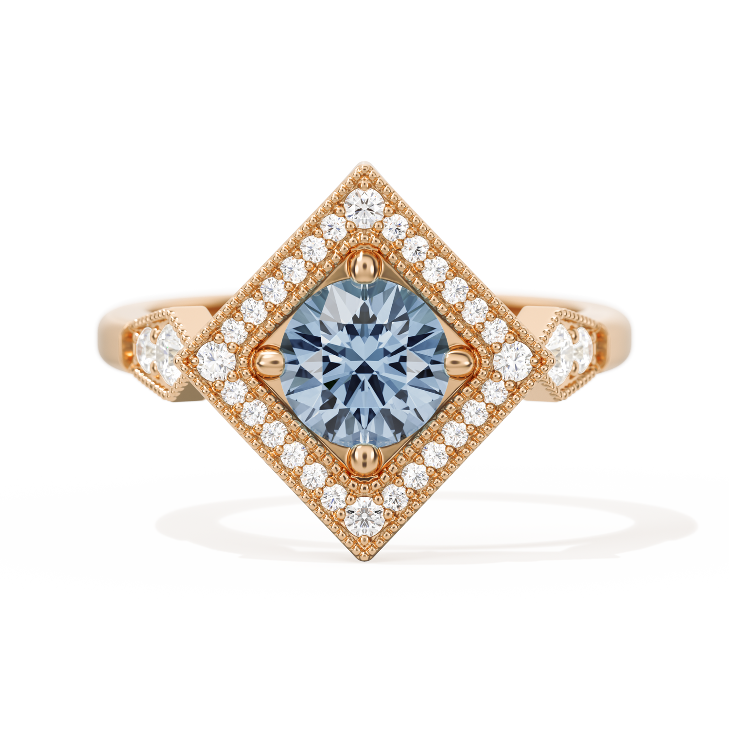 Diamond Shape Halo Round