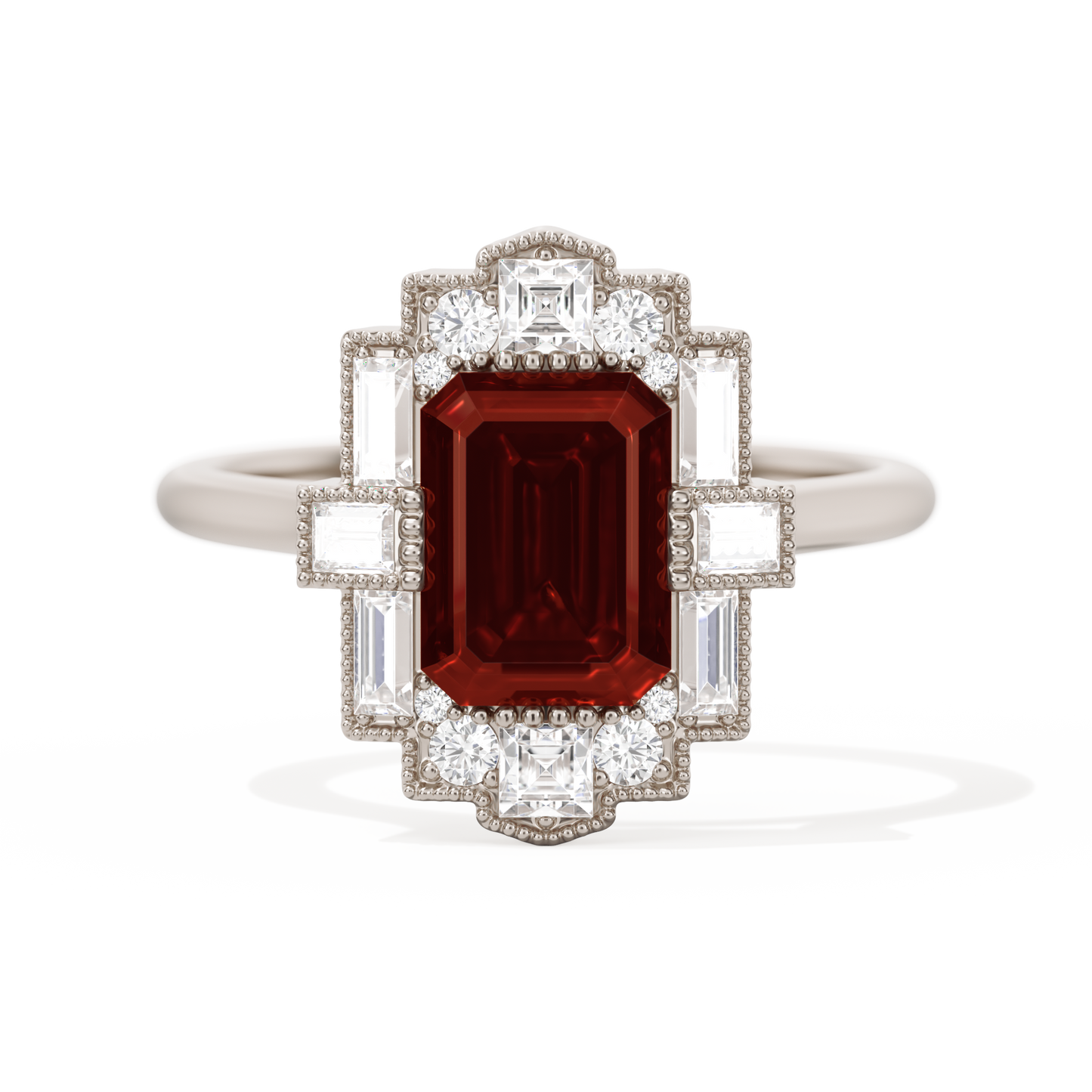 Rectangular Deco with 8x6 Emerald Cut