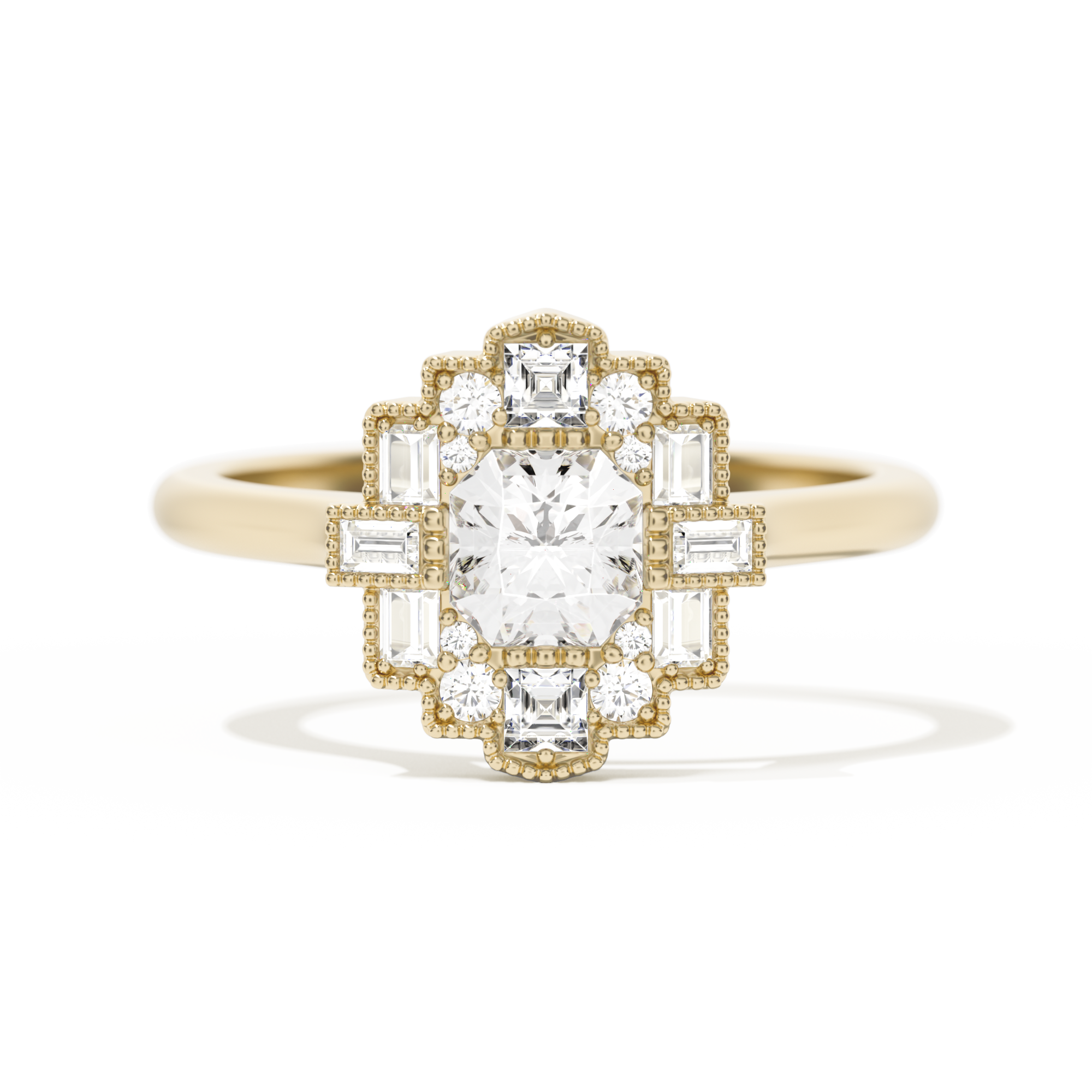 Square Deco with Asscher Cut