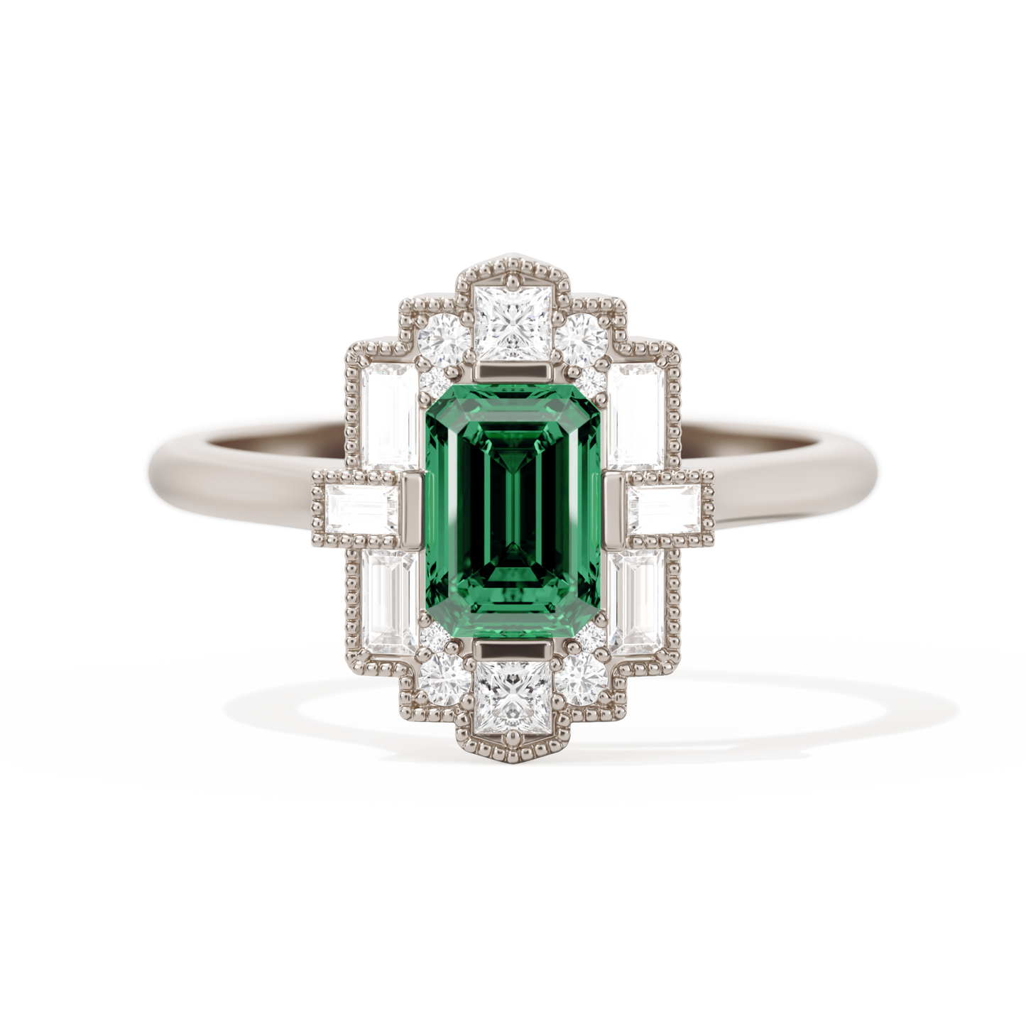 Rectangular Deco with 6x4 Emerald Cut