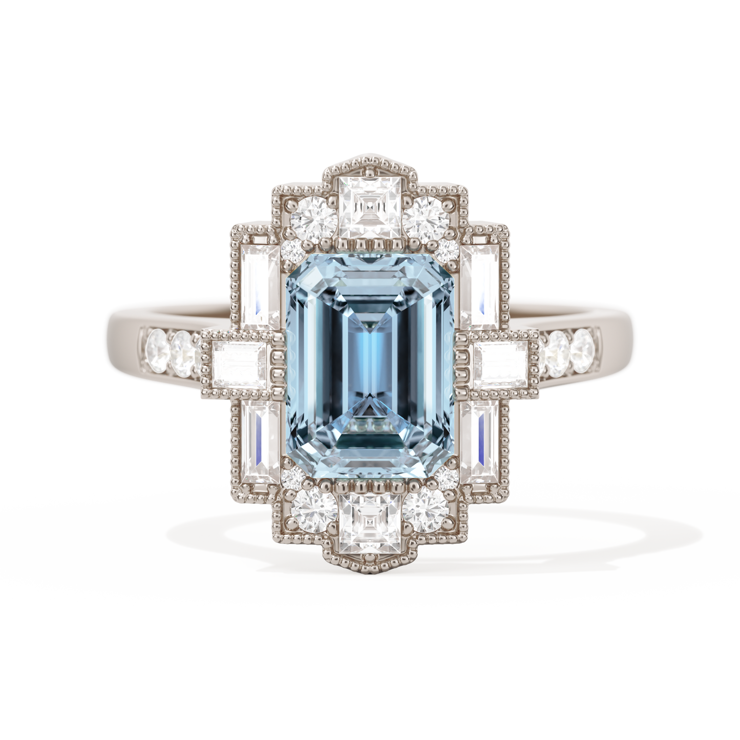 Rectangular Deco with 8x6 Emerald Cut