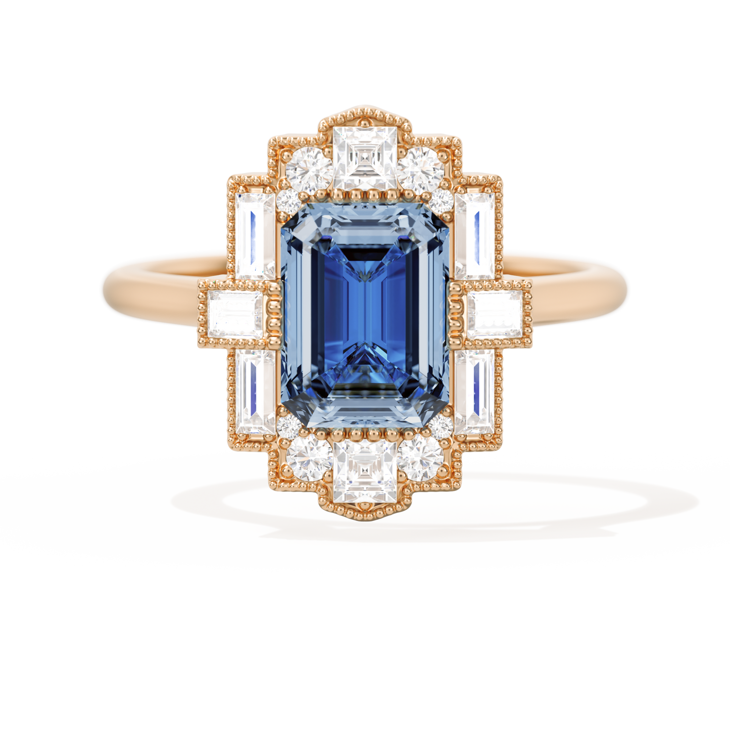 Rectangular Deco with 8x6 Emerald Cut
