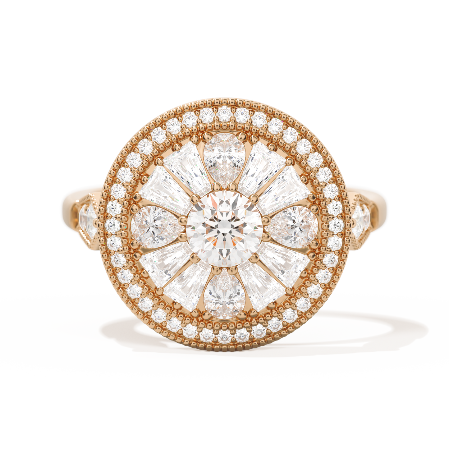 Pear & Baguette Round with Halo