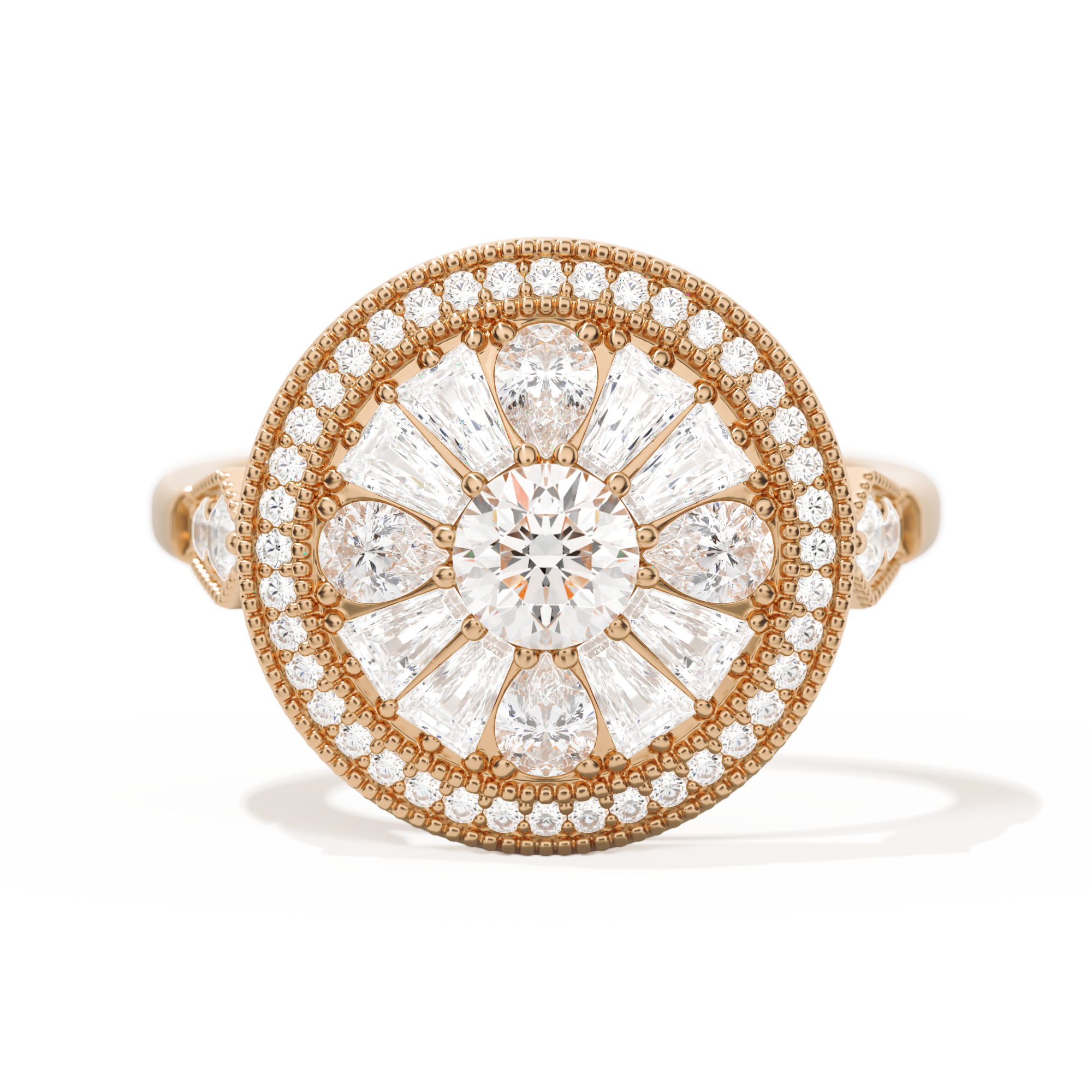 Pear & Baguette Round with Halo