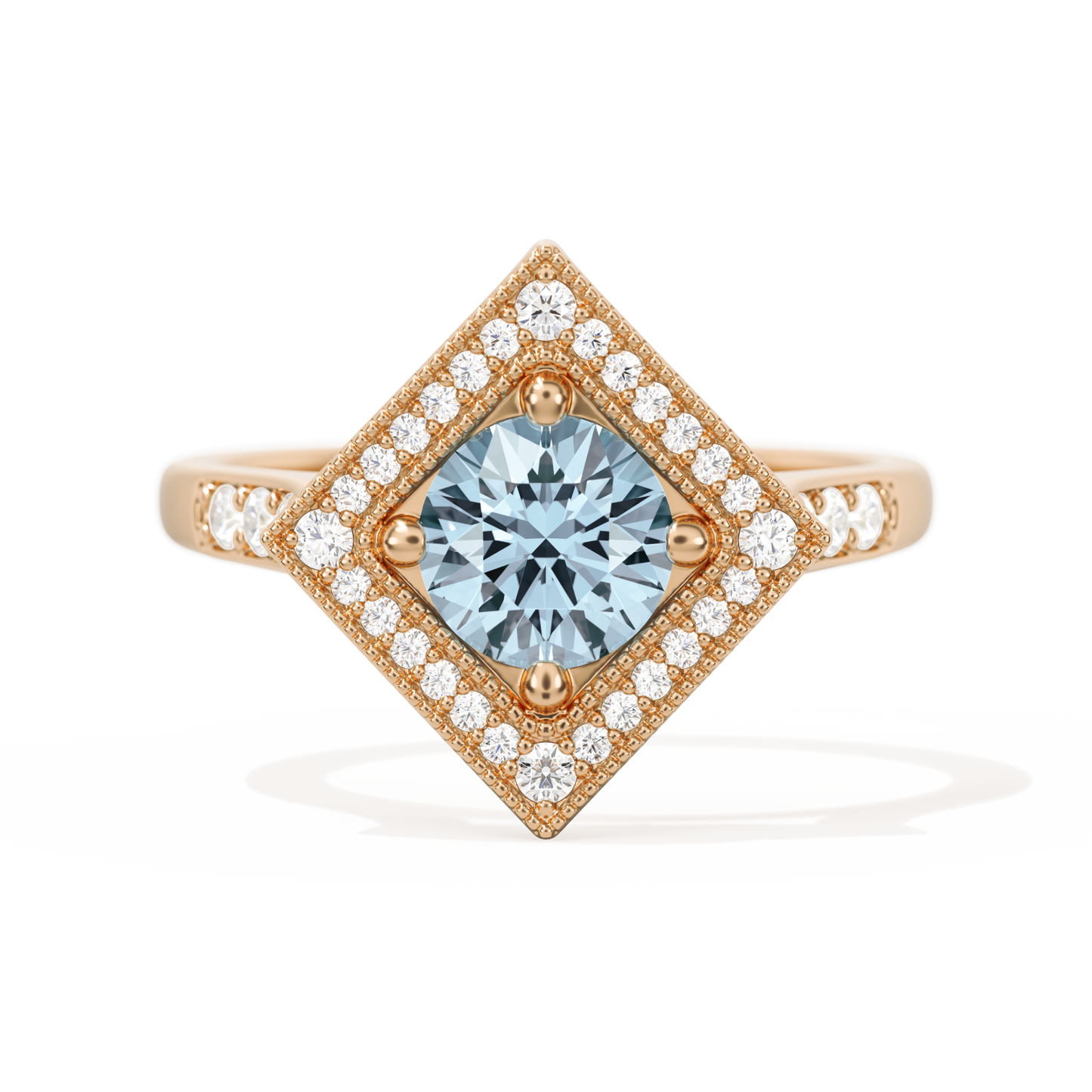 Diamond Shape Halo Round