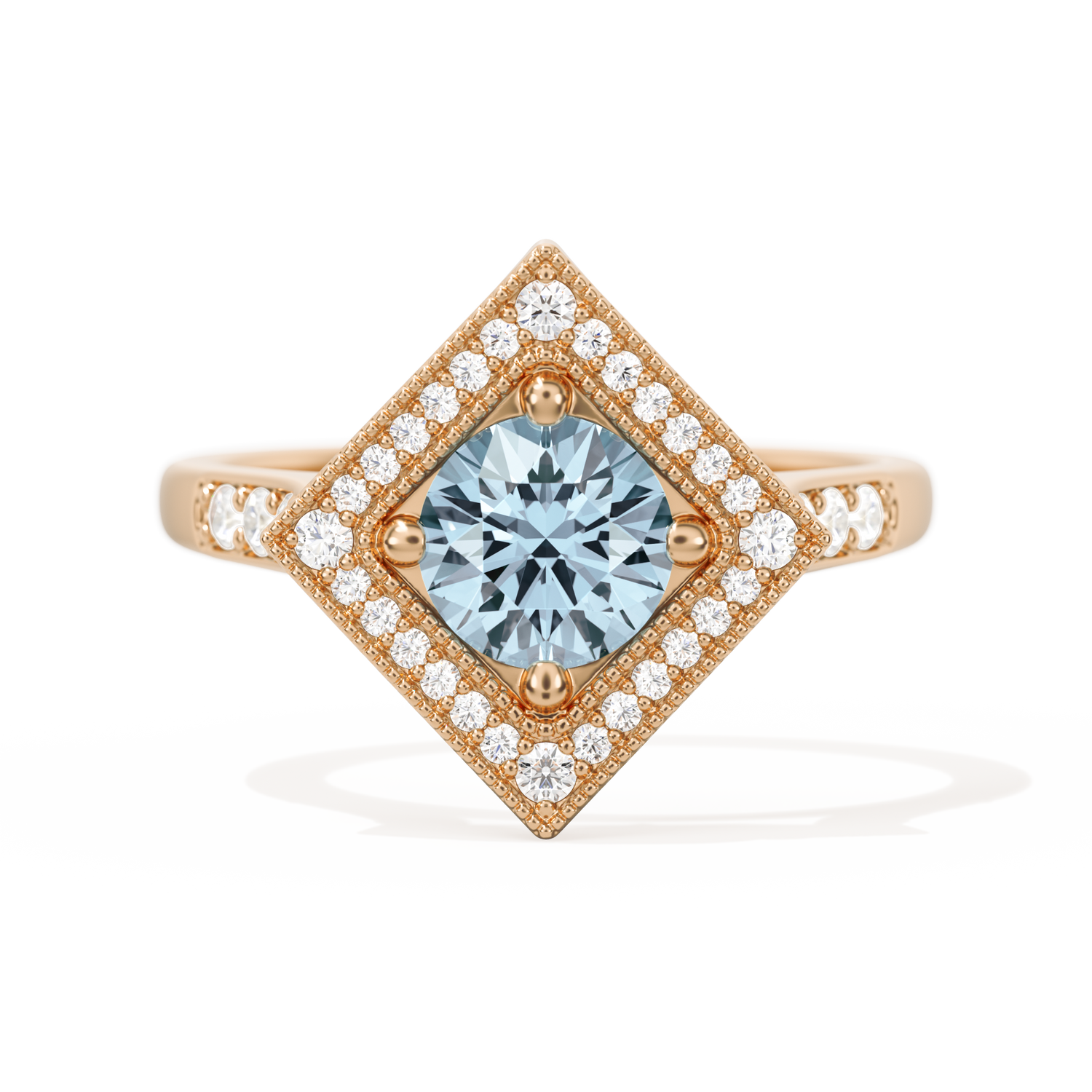 Diamond Shape Halo Round