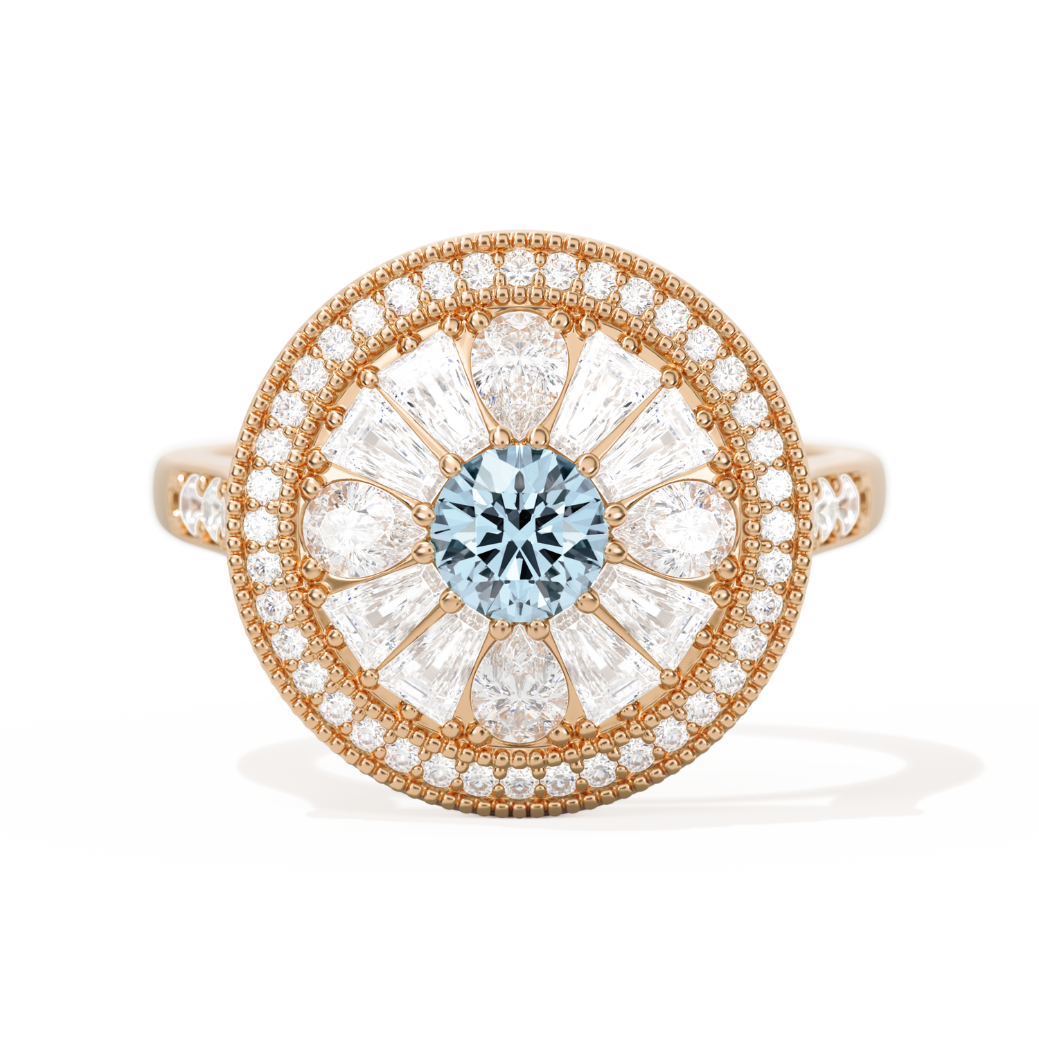 Pear & Baguette Round with Halo