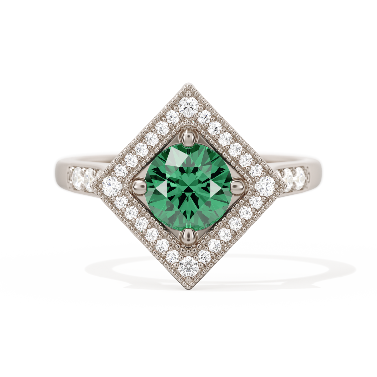 Diamond Shape Halo Round