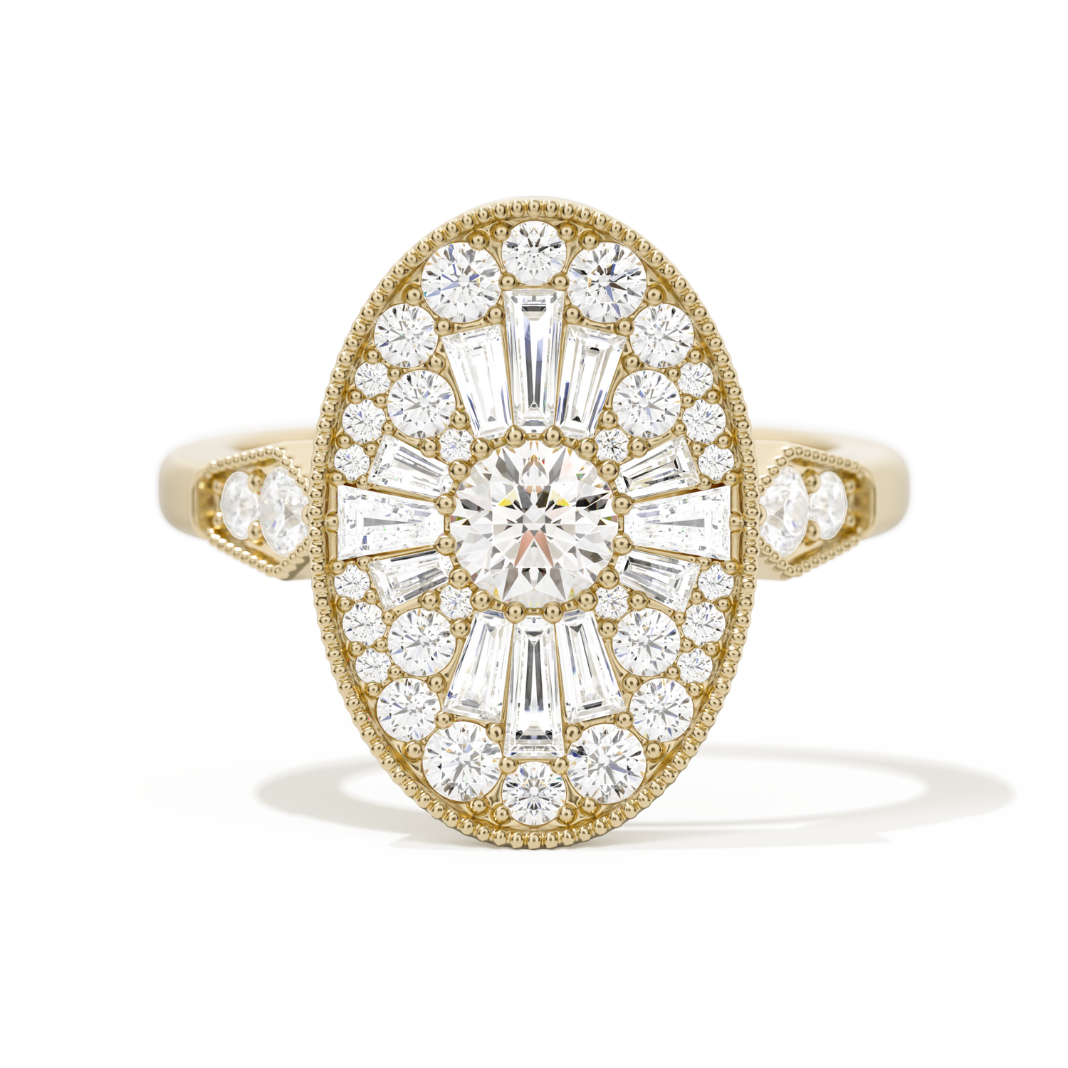 Oval Ballerina Round Center 0.35 ctw