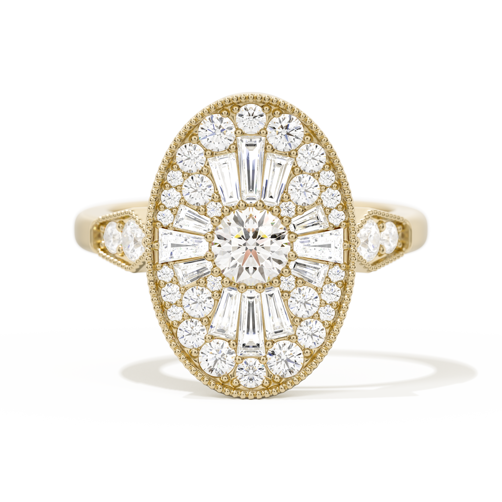 Oval Ballerina Round Center 0.35 ctw