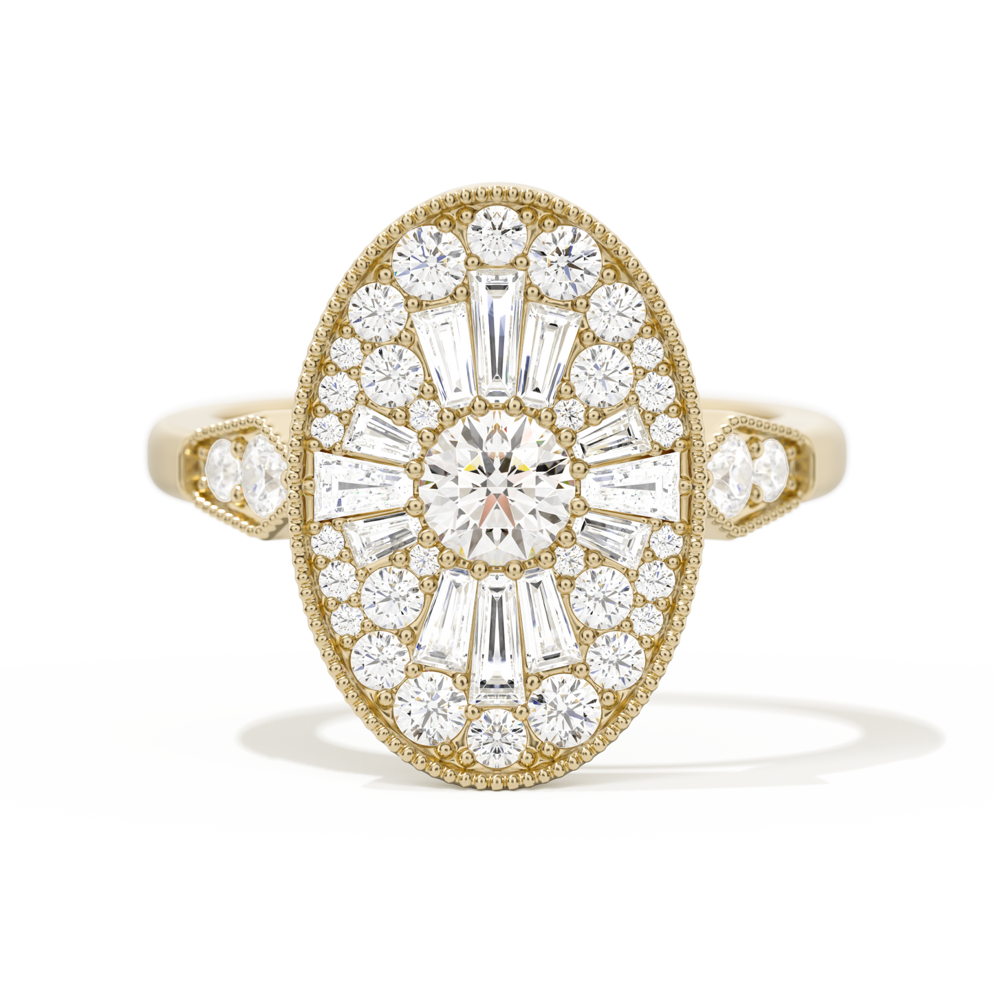 Oval Ballerina Round Center 0.35 ctw