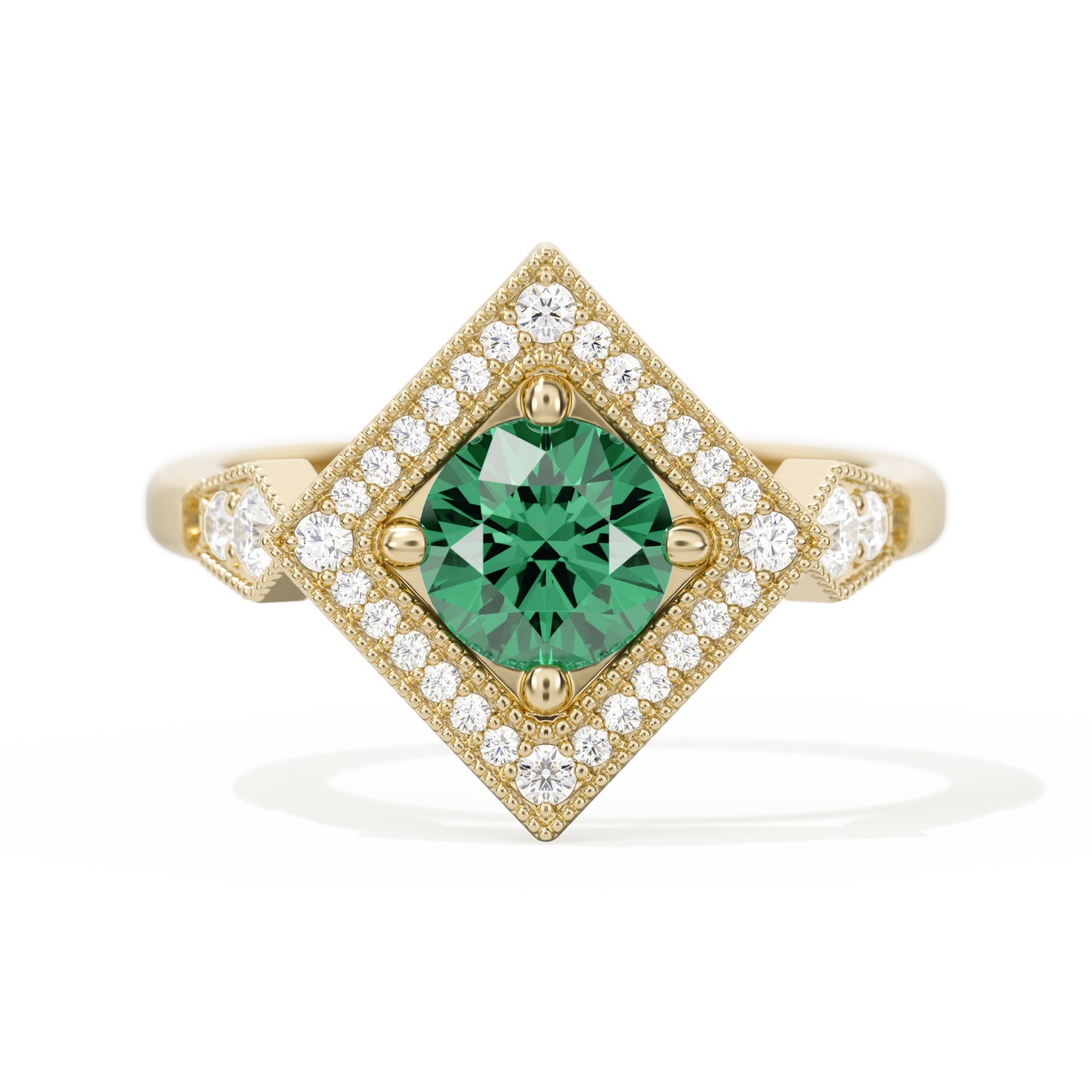 Diamond Shape Halo Round