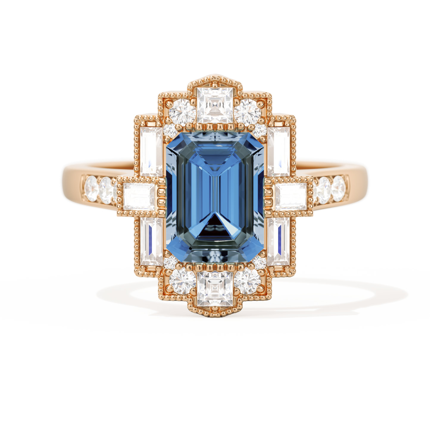 Rectangular Deco with 8x6 Emerald Cut