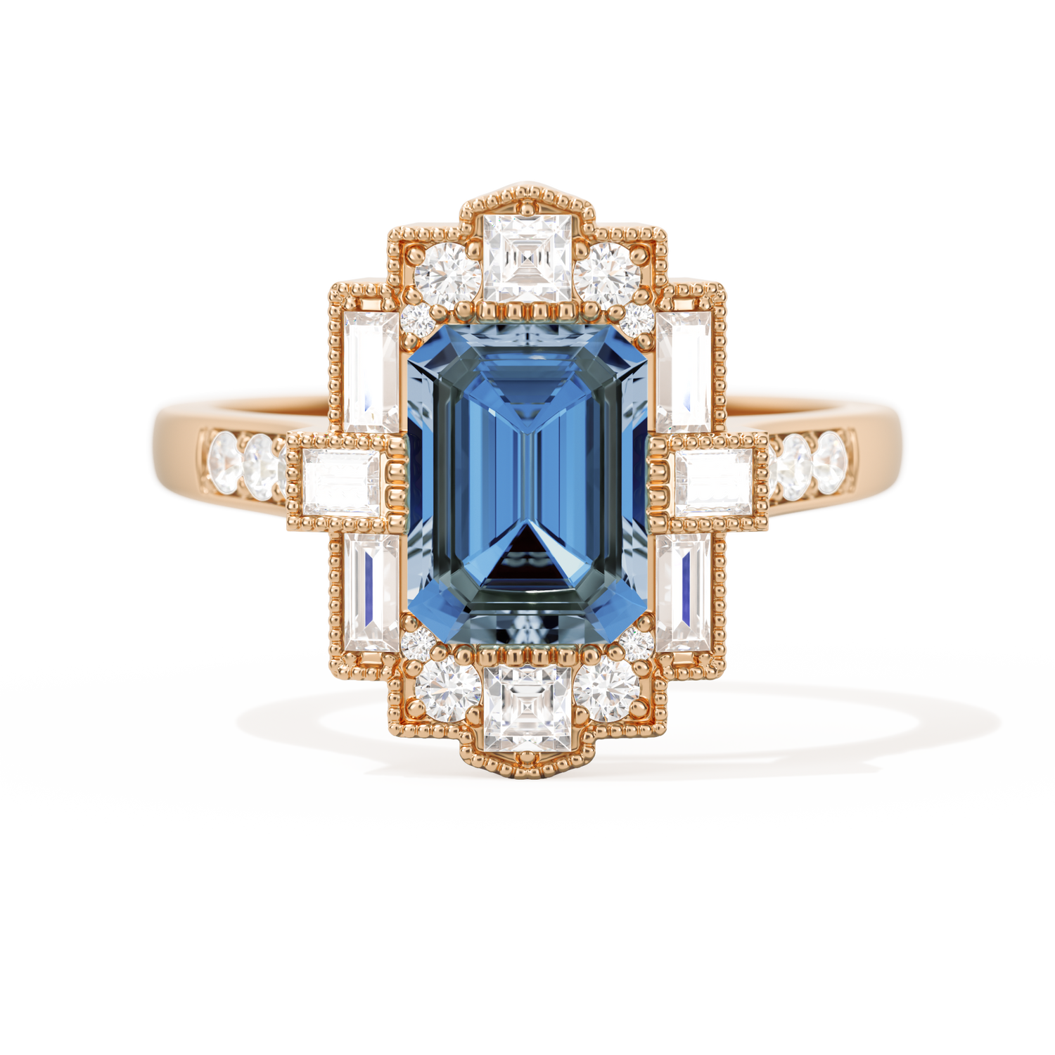 Rectangular Deco with 8x6 Emerald Cut