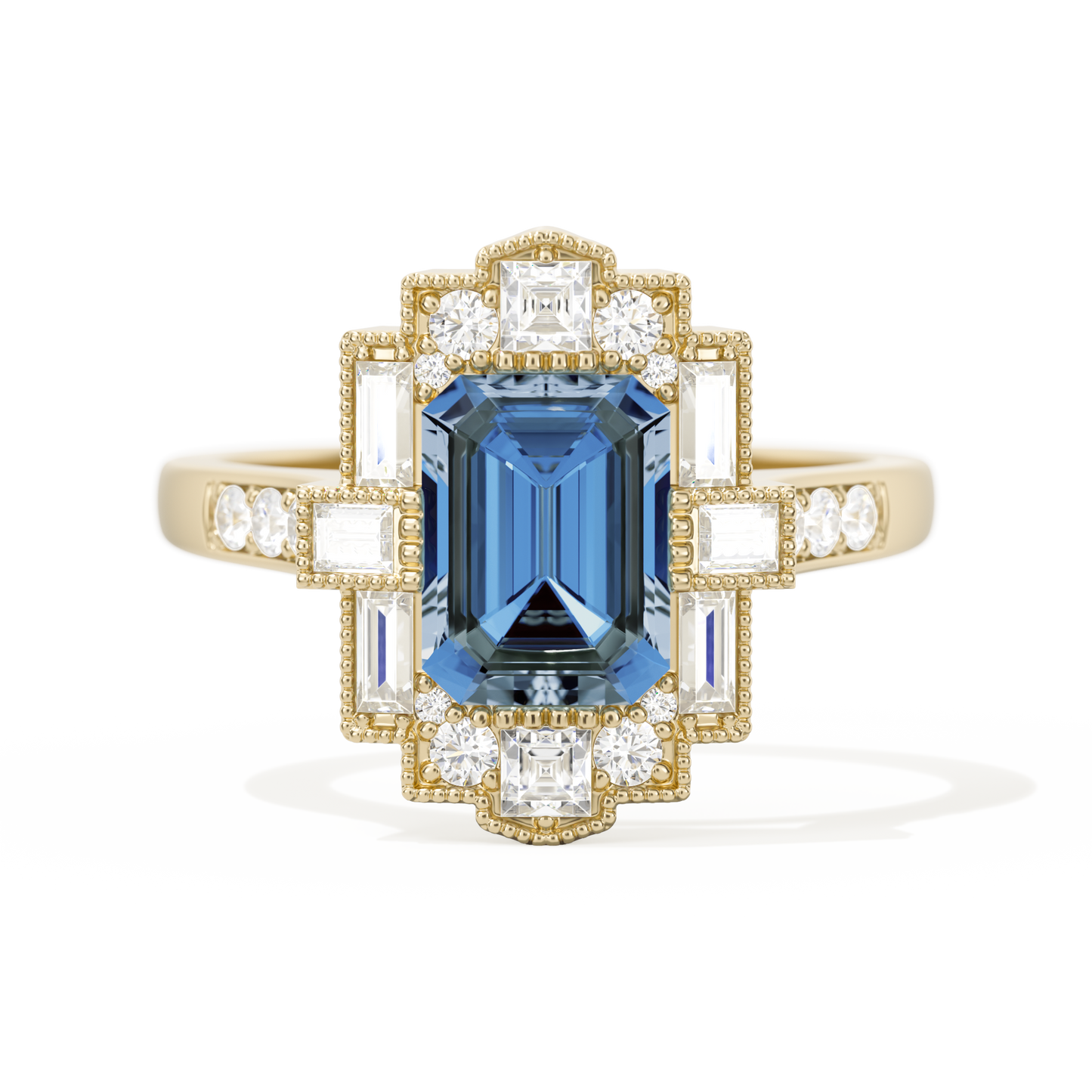 Rectangular Deco with 8x6 Emerald Cut