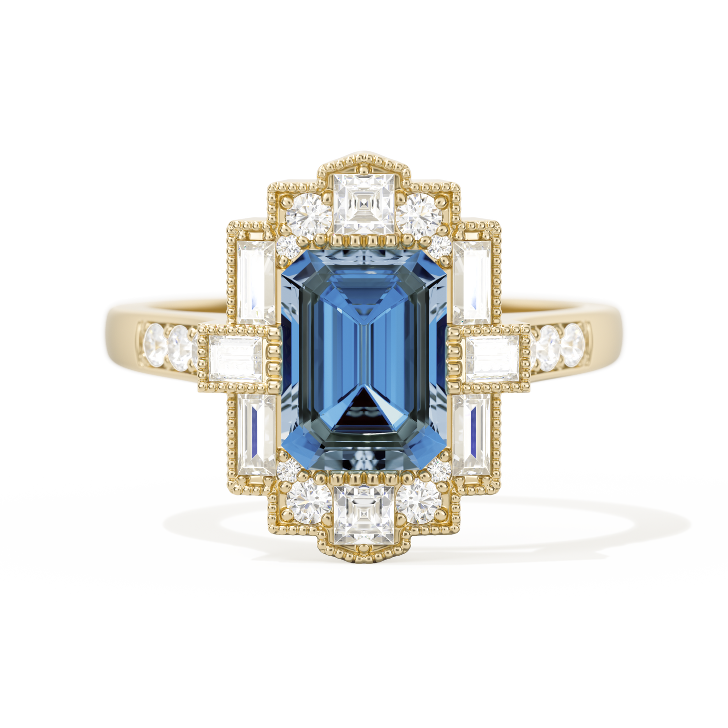 Rectangular Deco with 8x6 Emerald Cut