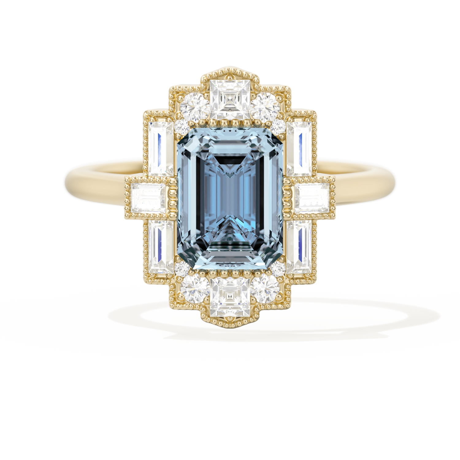 Rectangular Deco with 8x6 Emerald Cut
