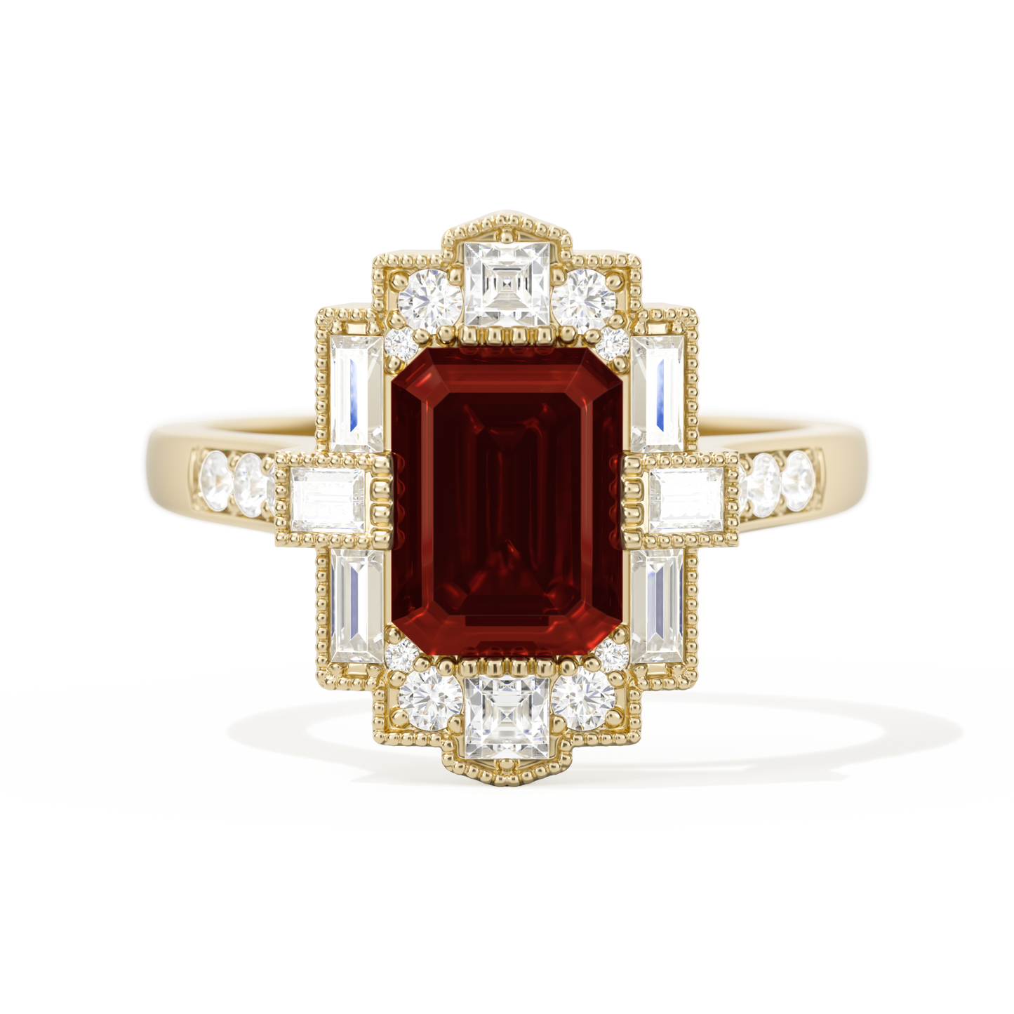 Rectangular Deco with 8x6 Emerald Cut