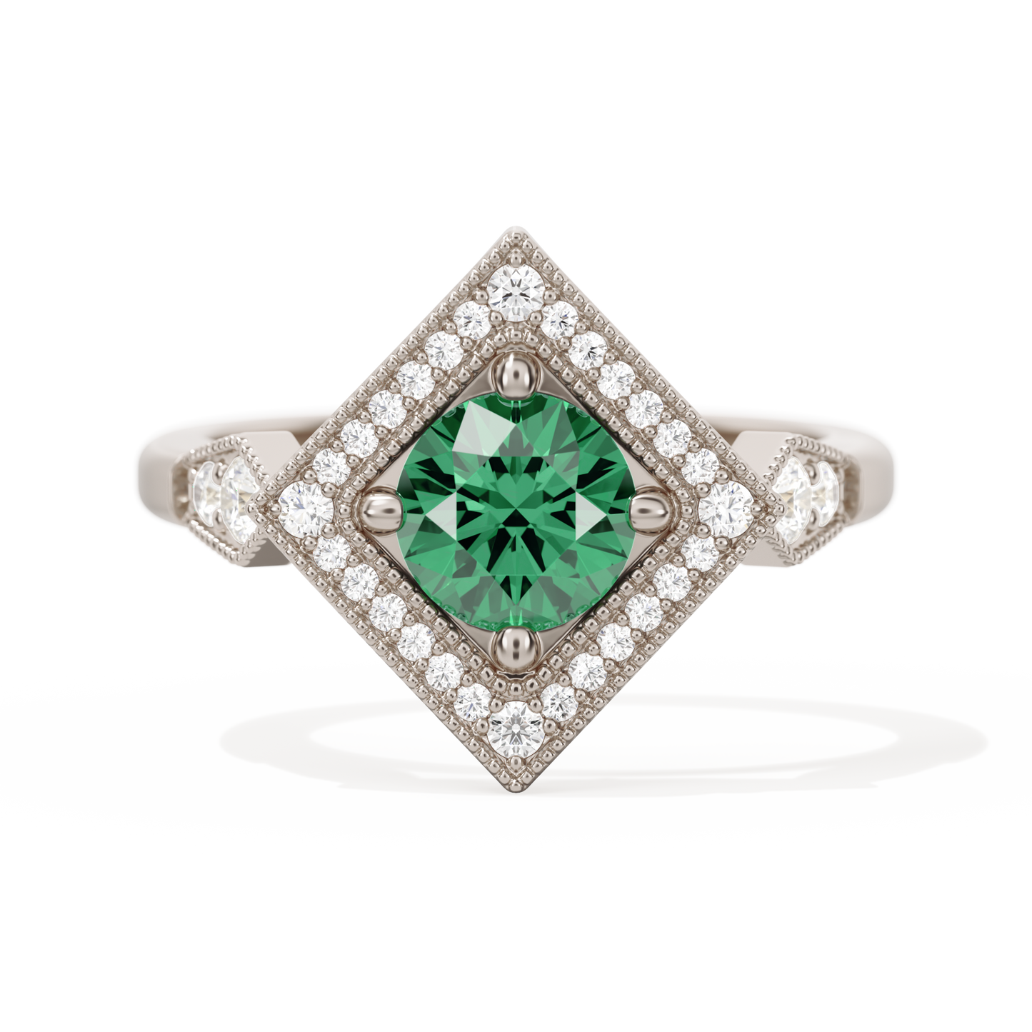 Diamond Shape Halo Round