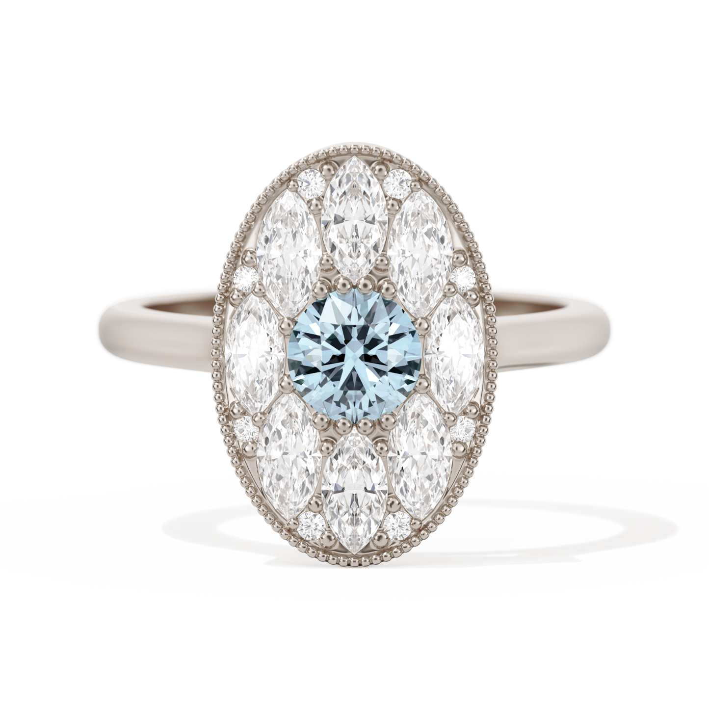 Round with Feather Marquise