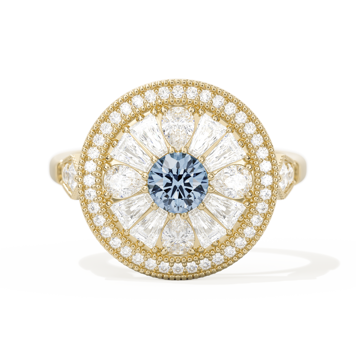 Pear & Baguette Round with Halo