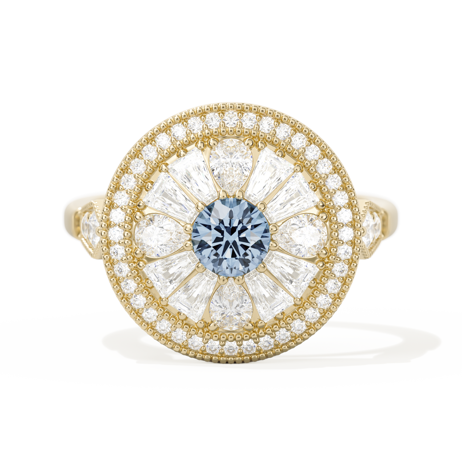 Pear & Baguette Round with Halo