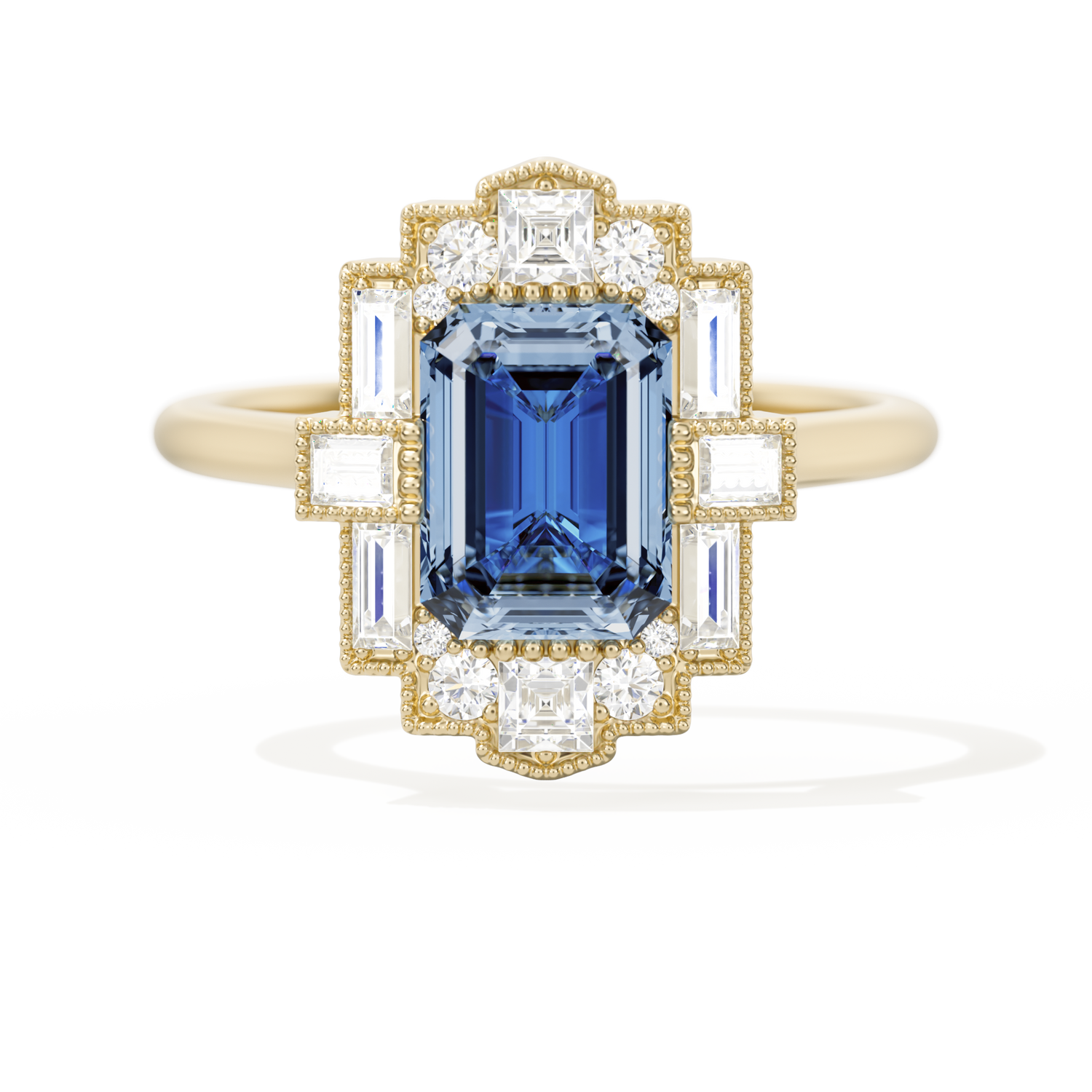 Rectangular Deco with 8x6 Emerald Cut