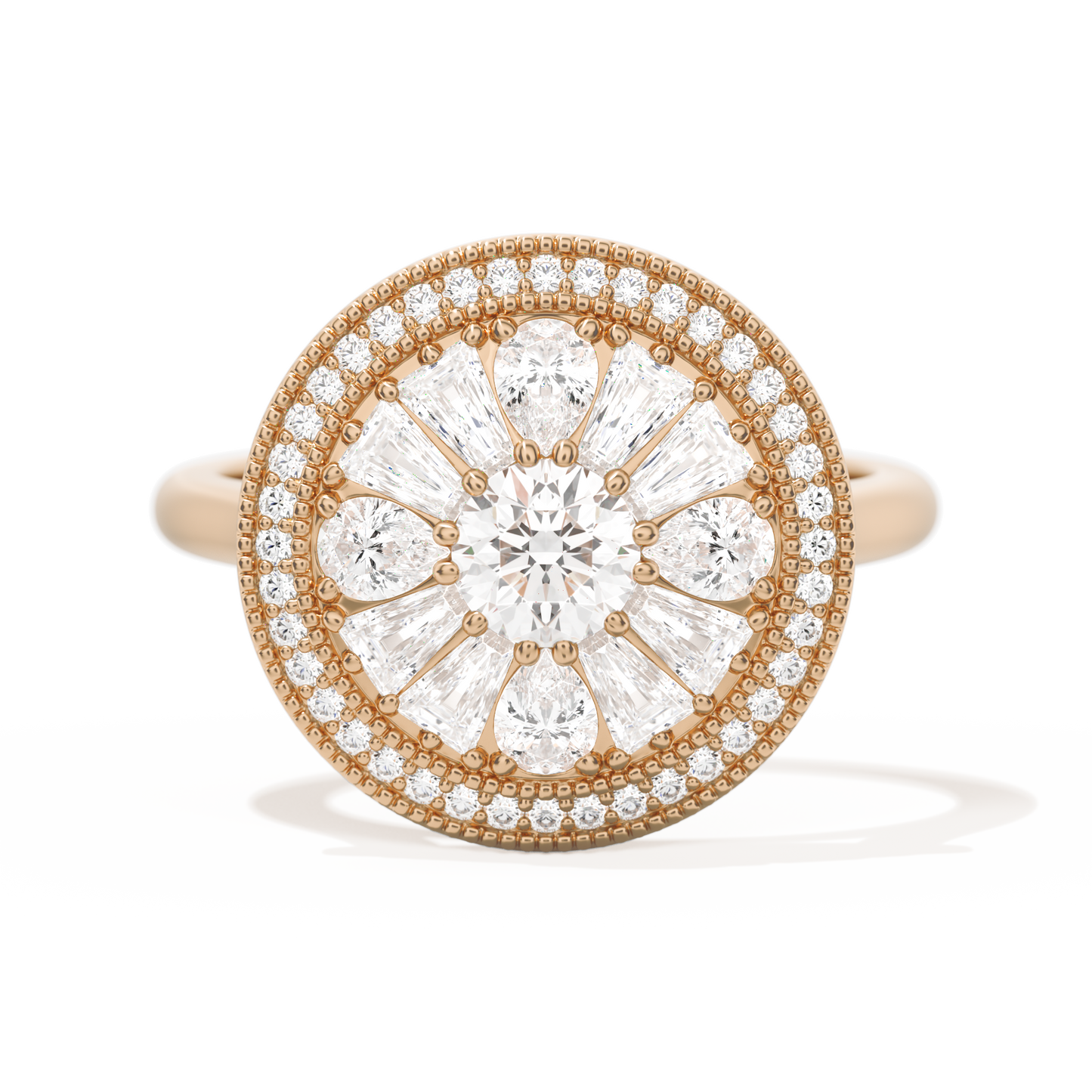 Pear & Baguette Round with Halo