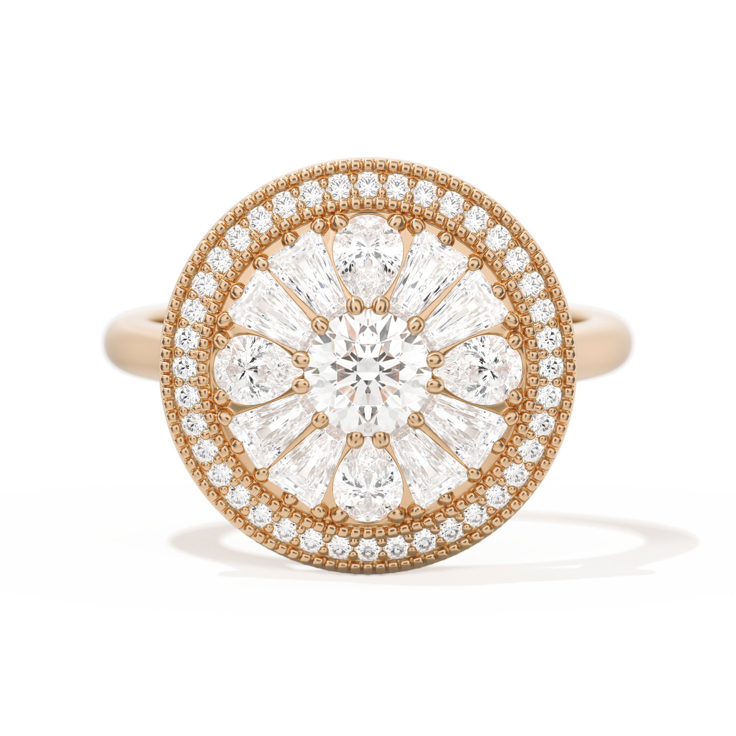 Pear & Baguette Round with Halo