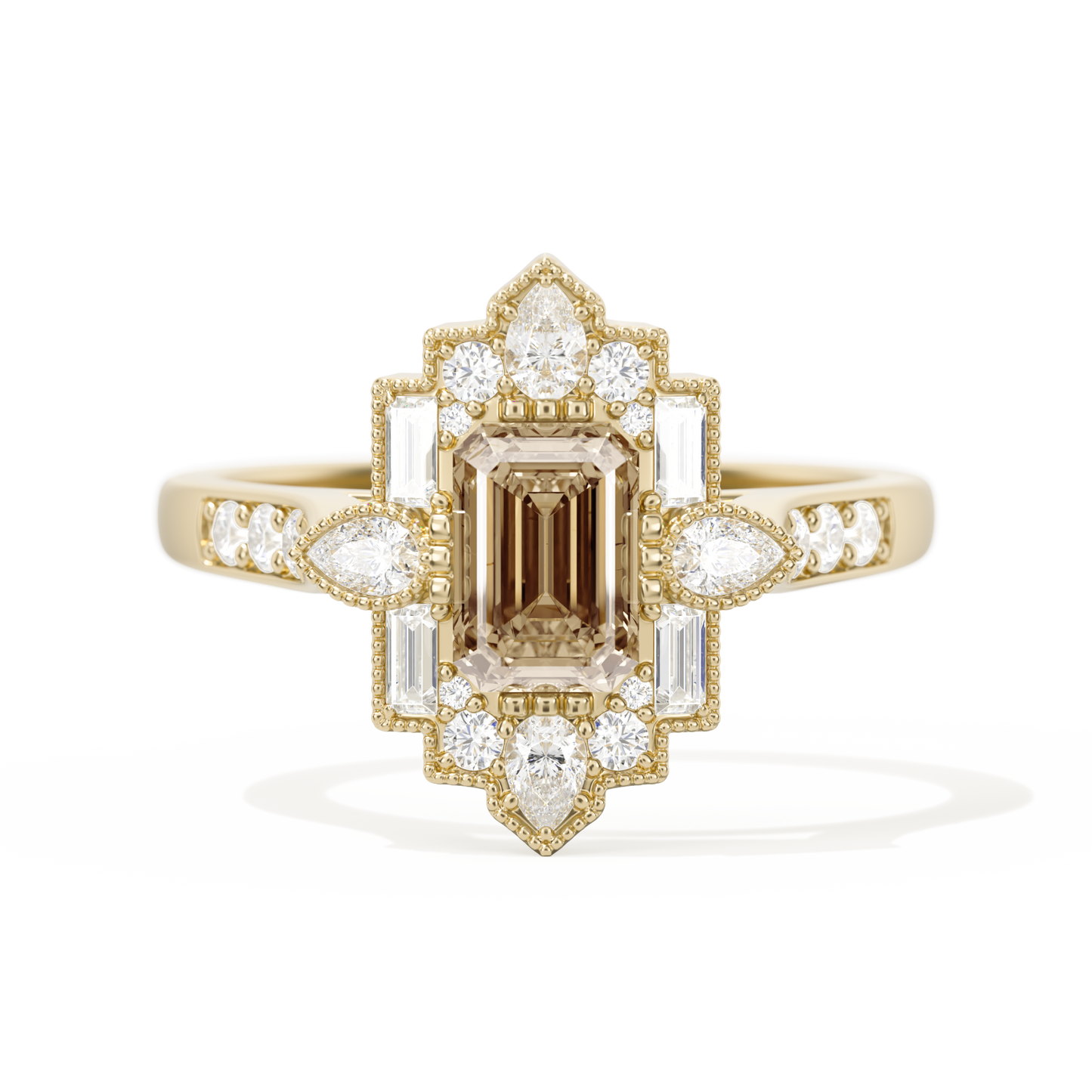 Pear Deco with 6x4 Emerald Cut