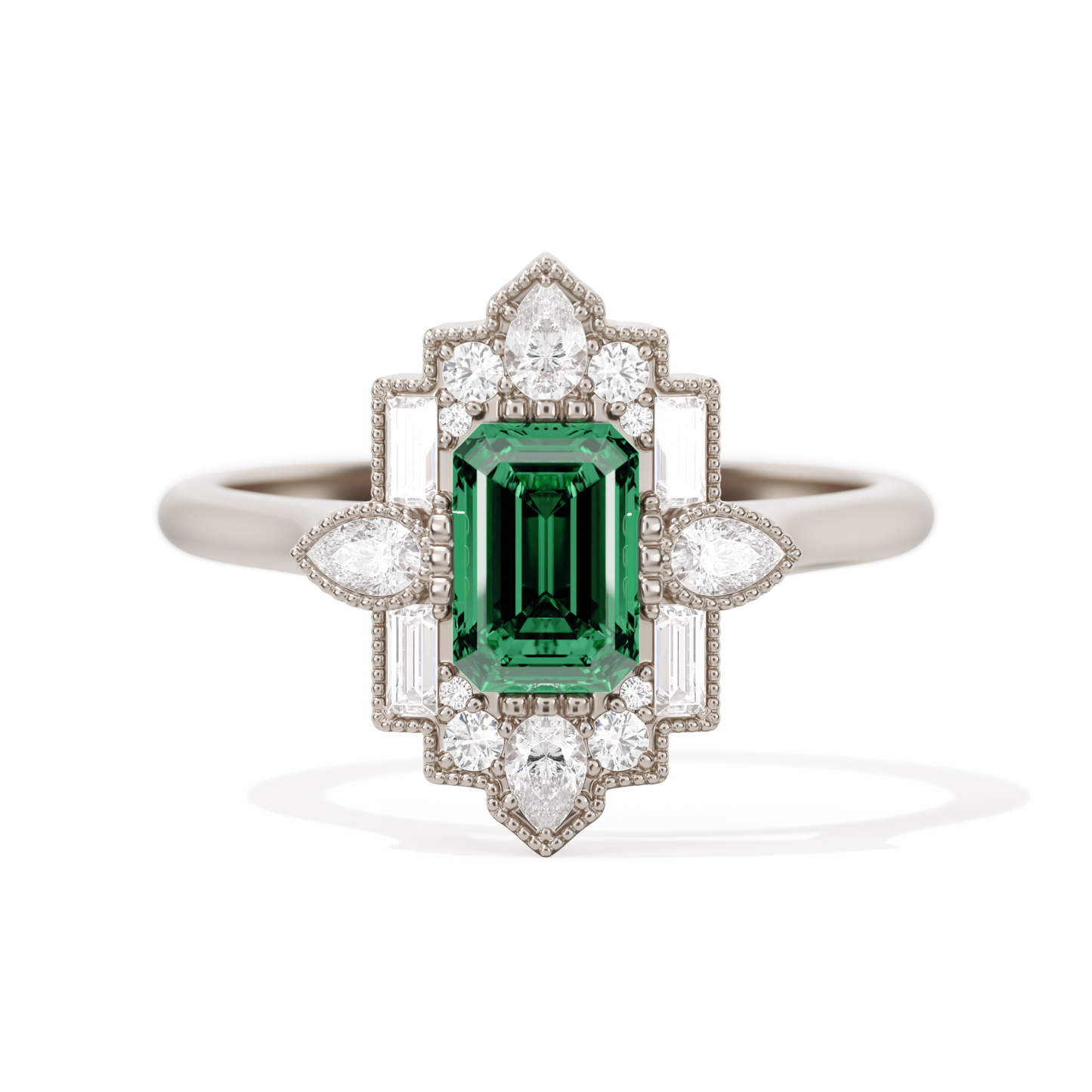 Pear Deco with 6x4 Emerald Cut